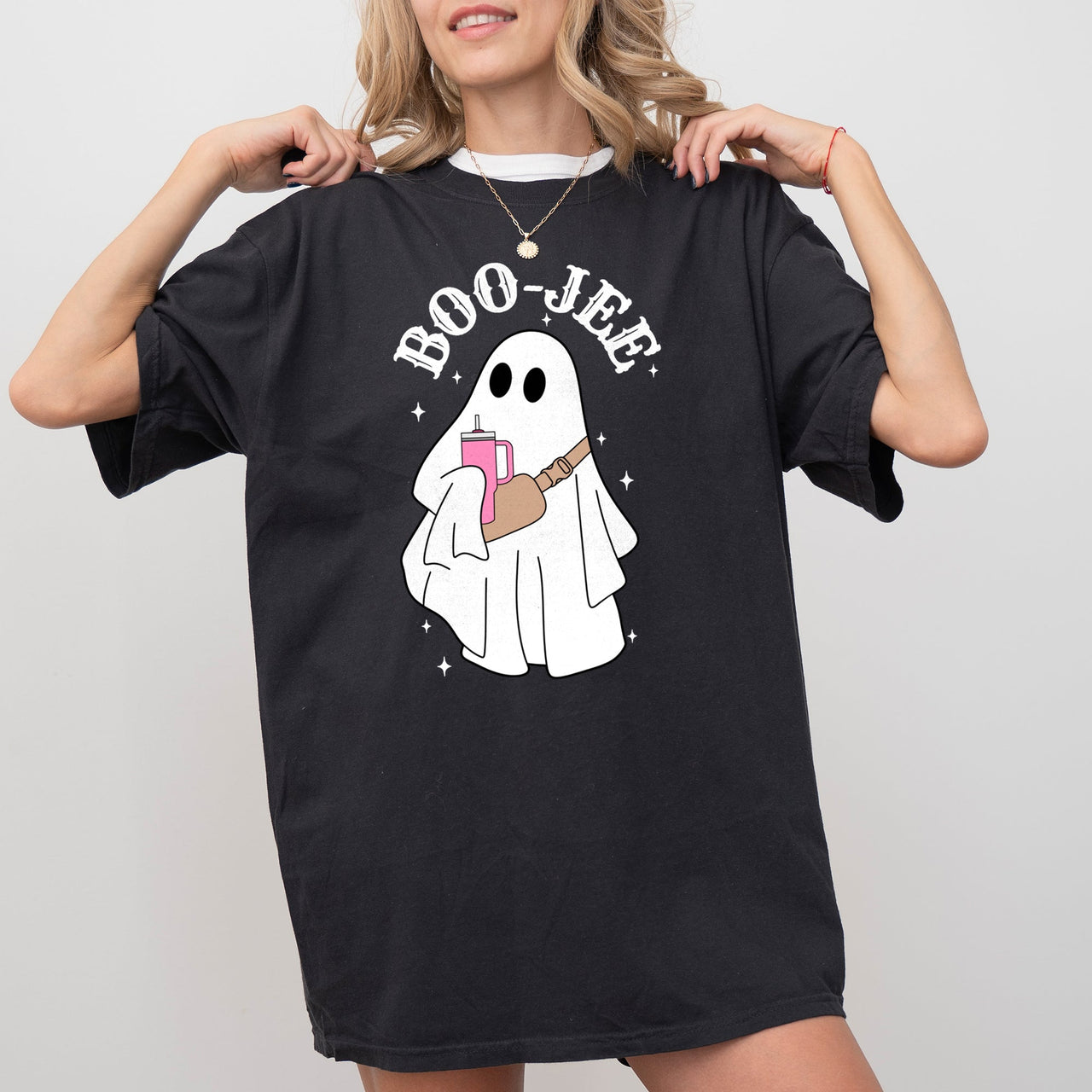 Boo-Jee Ghost Skeleton Spooky Witch Meme Halloween Costume Mashup Comfort Colors Tee