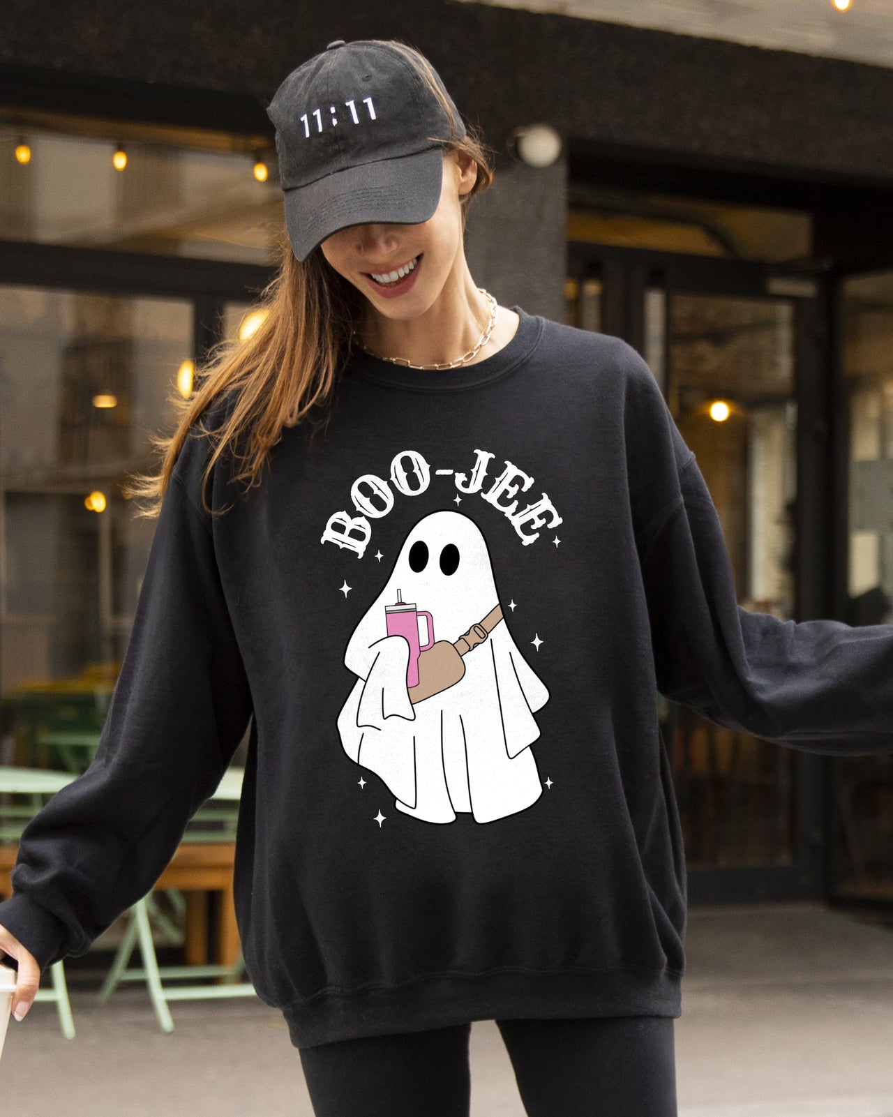 Boo-Jee Ghost Skeleton Spooky Funny Witch Aesthetic Meme Halloween Costume Sweatshirt