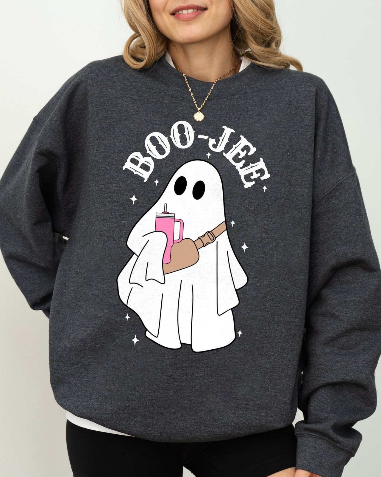 Boo-Jee Ghost Skeleton Spooky Funny Witch Aesthetic Meme Halloween Costume Sweatshirt
