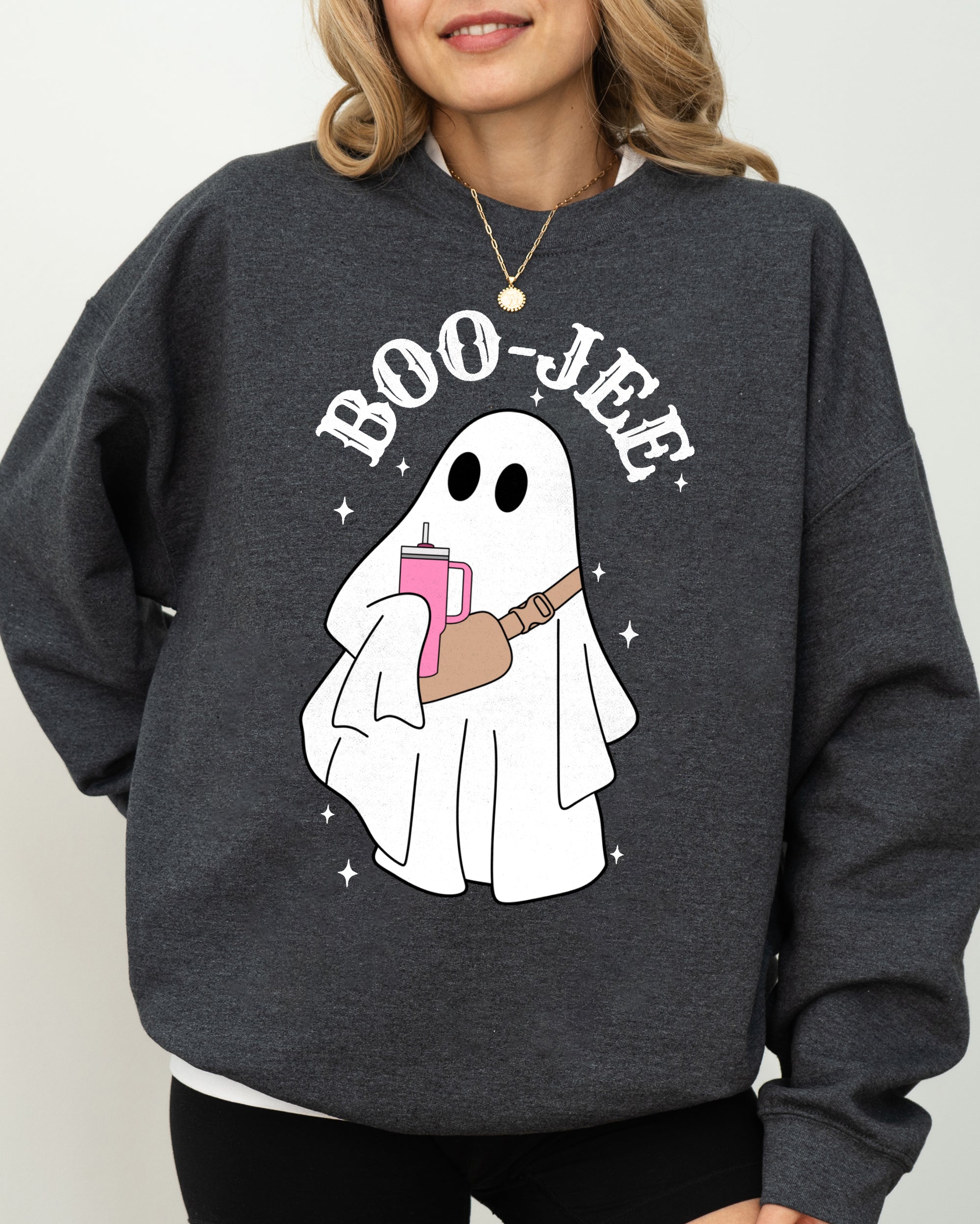Boo-Jee Ghost Skeleton Spooky Funny Witch Aesthetic Meme Halloween Costume Sweatshirt