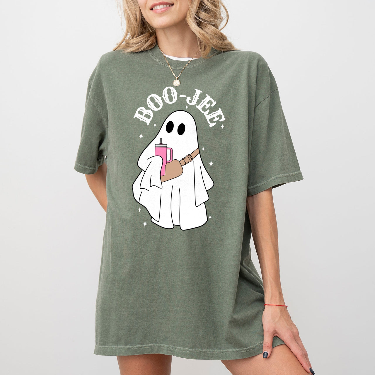 Boo-Jee Ghost Skeleton Spooky Witch Meme Halloween Costume Mashup Comfort Colors Tee