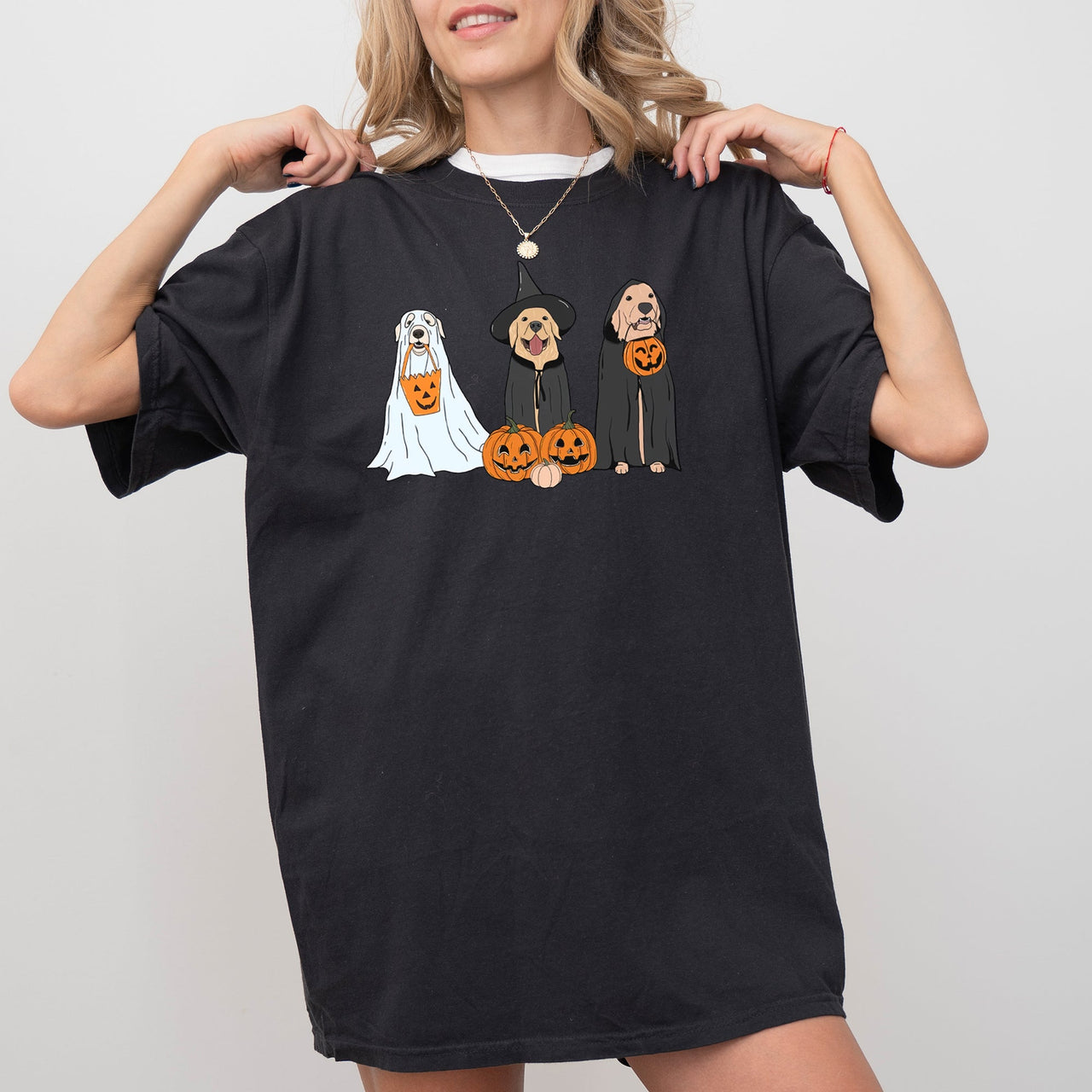 Dog Ghosts Skeleton Funny Pumpkin Spooky Witch Aesthetic Halloween Costume Meme Comfort Colors Tee
