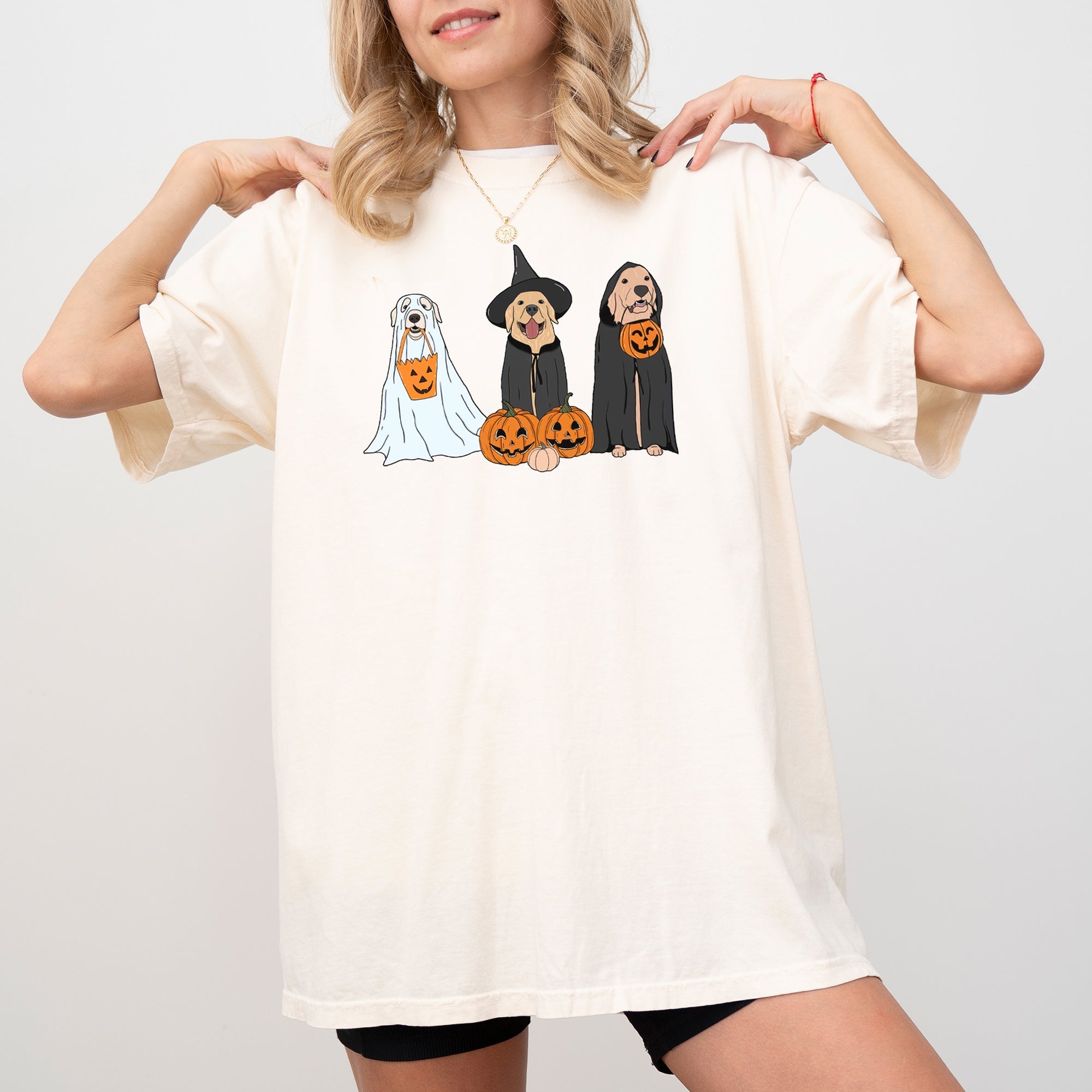 Dog Ghosts Skeleton Funny Pumpkin Spooky Witch Aesthetic Halloween Costume Meme Comfort Colors Tee