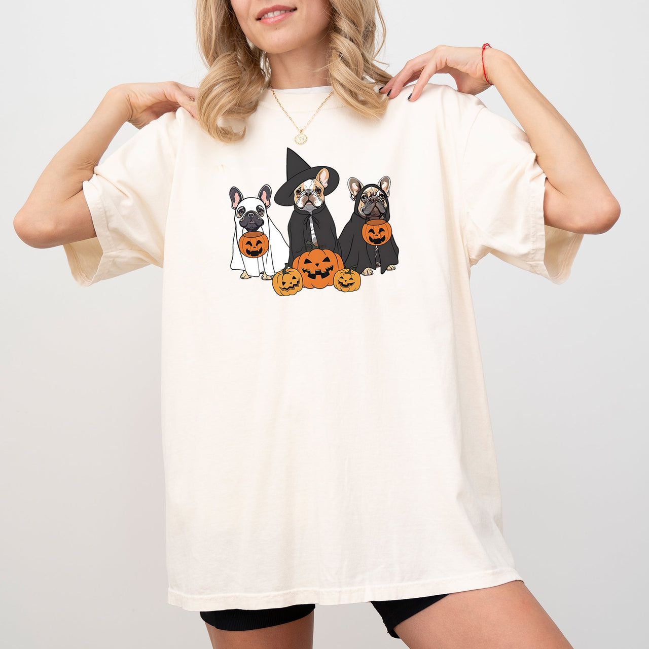 Ghost Dogs Skeleton Halloween Meme Witch Pumpkin Spooky Costume Comfort Colors Tee