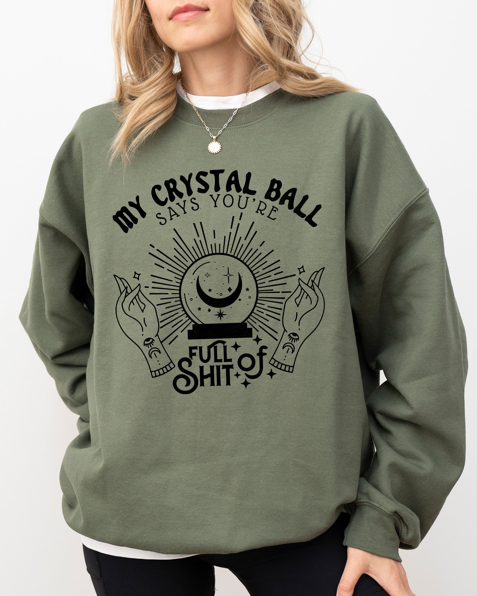 Crystal Ball Skeleton Pumpkin Spooky Witch Aesthetic Meme Halloween Costume Sweatshirt