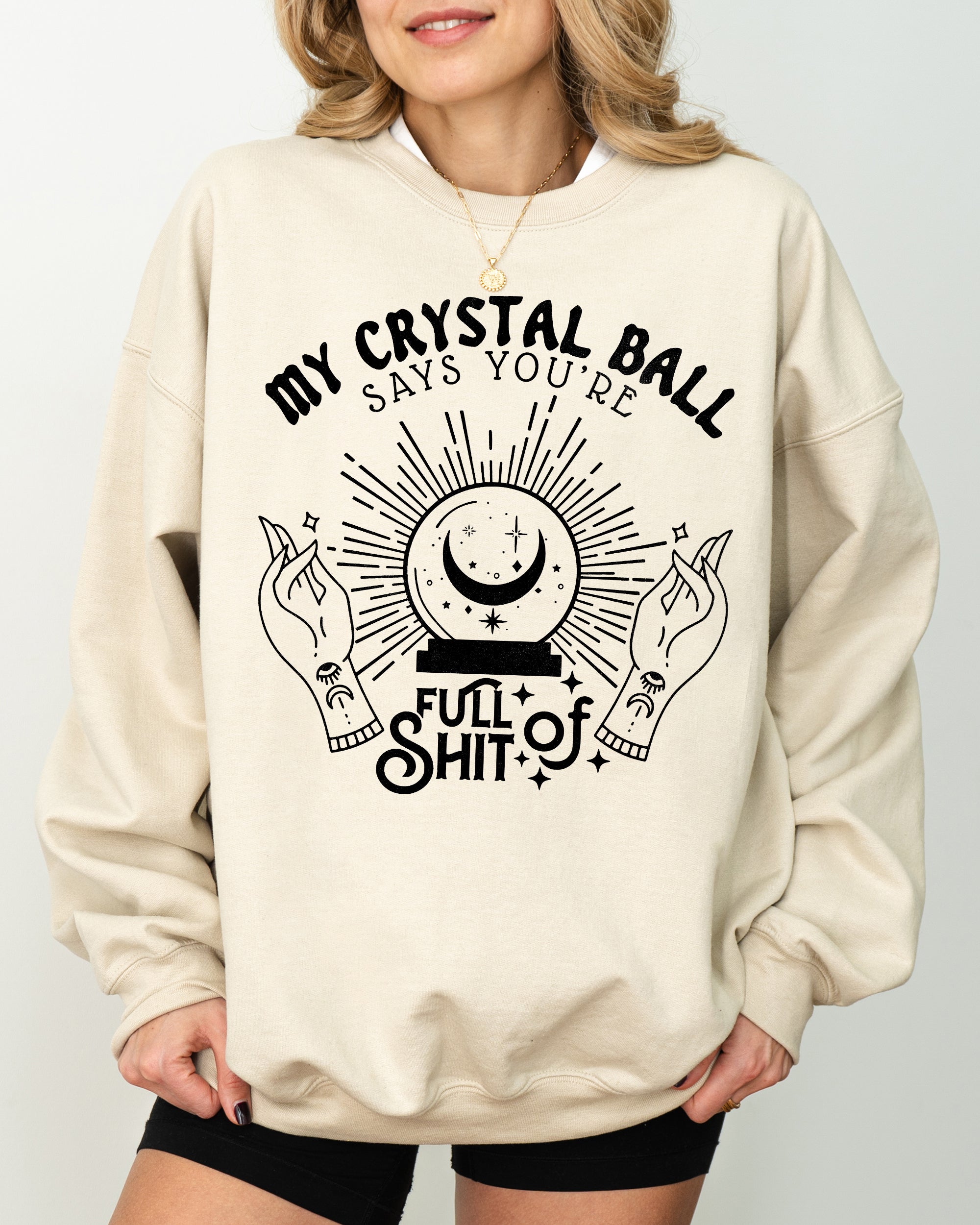 Crystal Ball Skeleton Pumpkin Spooky Witch Aesthetic Meme Halloween Costume Sweatshirt