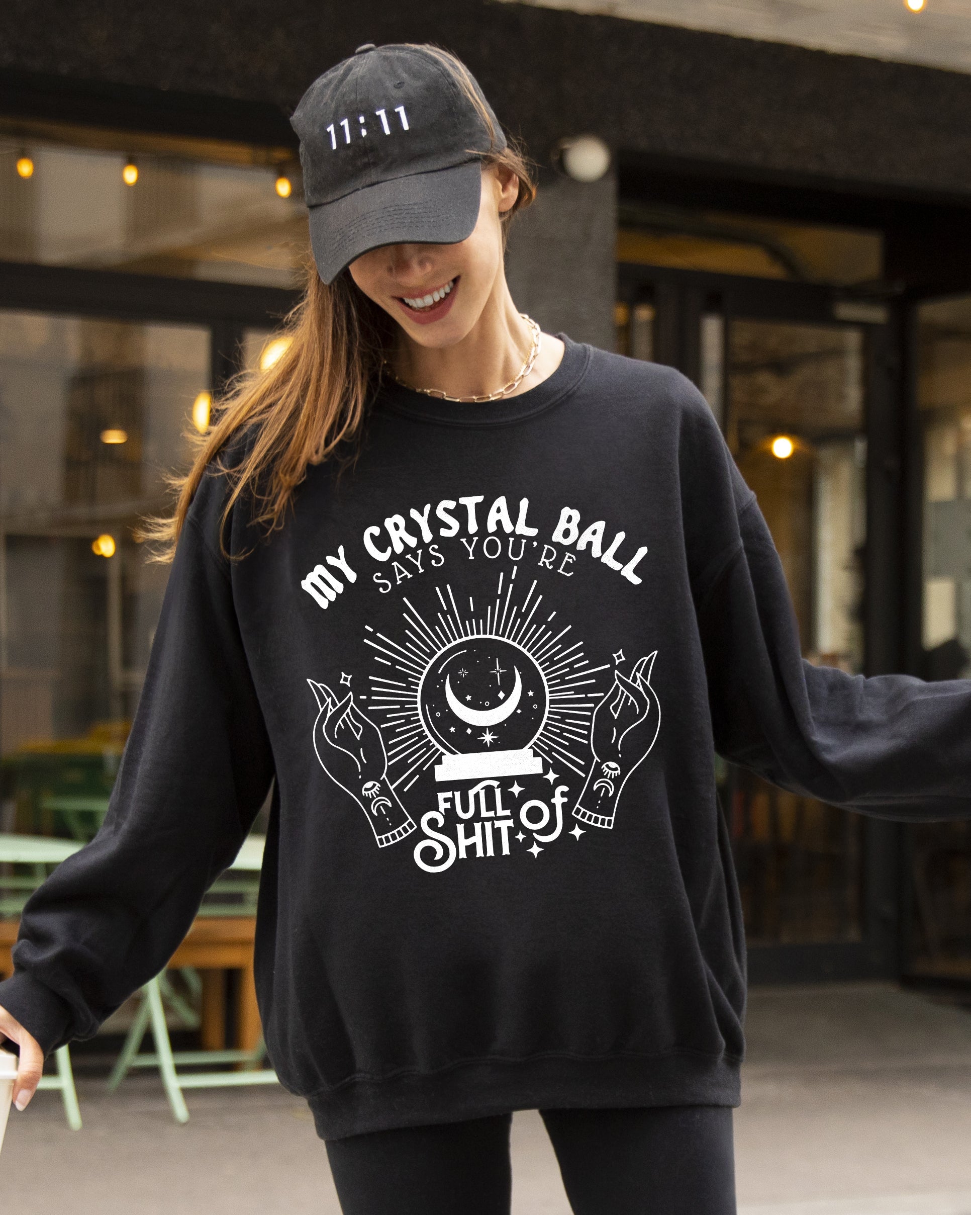 Crystal Ball Skeleton Pumpkin Spooky Witch Aesthetic Meme Halloween Costume Sweatshirt
