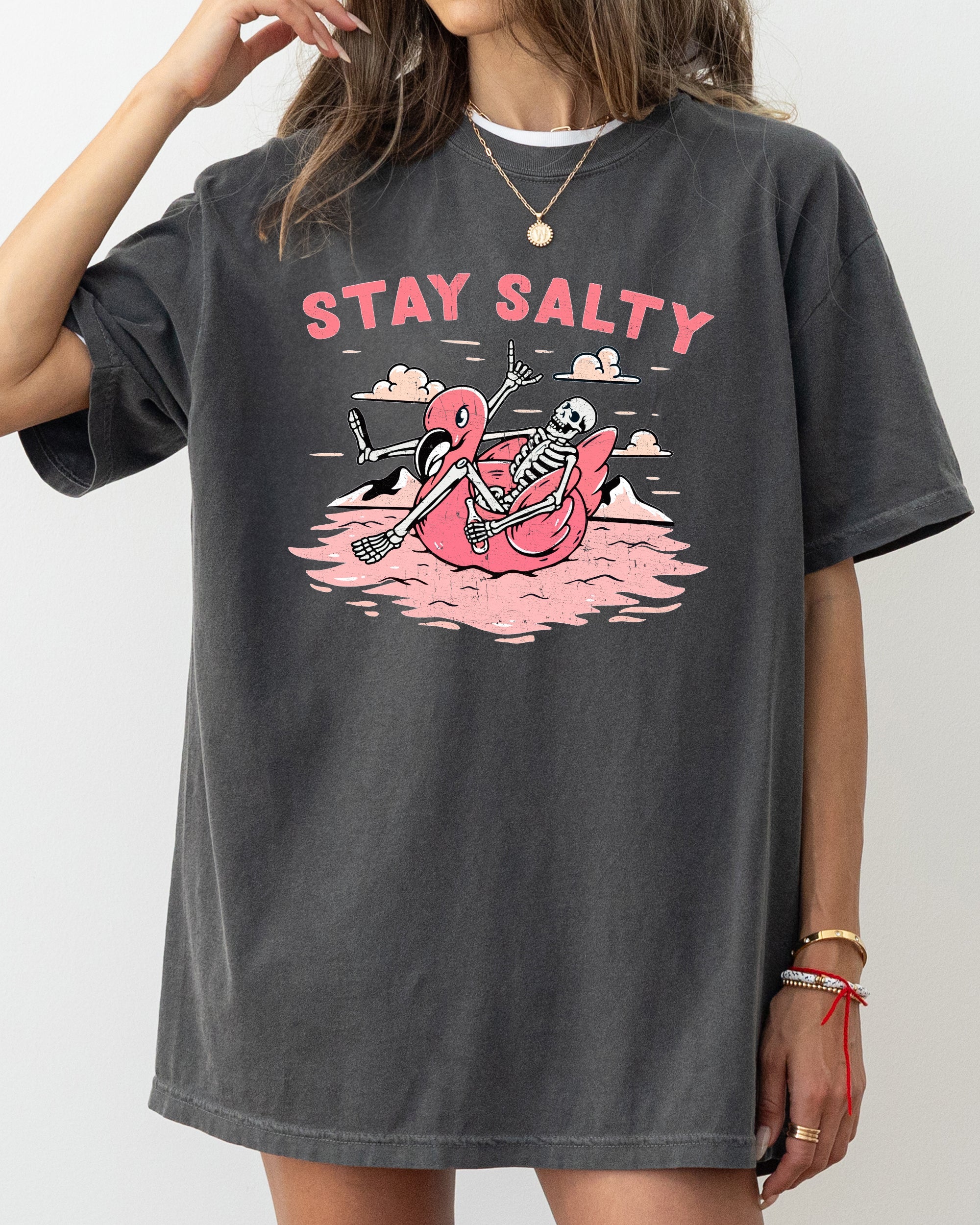 Stay Salty Skeleton Ghost Witch Halloween Meme Costume Spooky Comfort Colors Tee