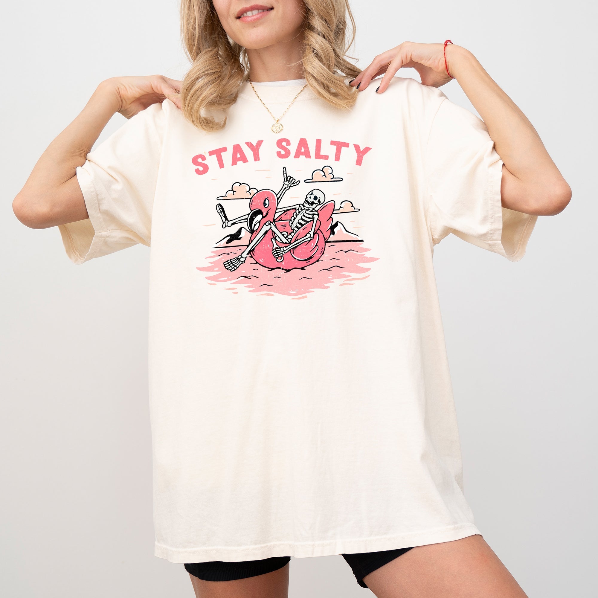 Stay Salty Skeleton Ghost Witch Halloween Meme Costume Spooky Comfort Colors Tee
