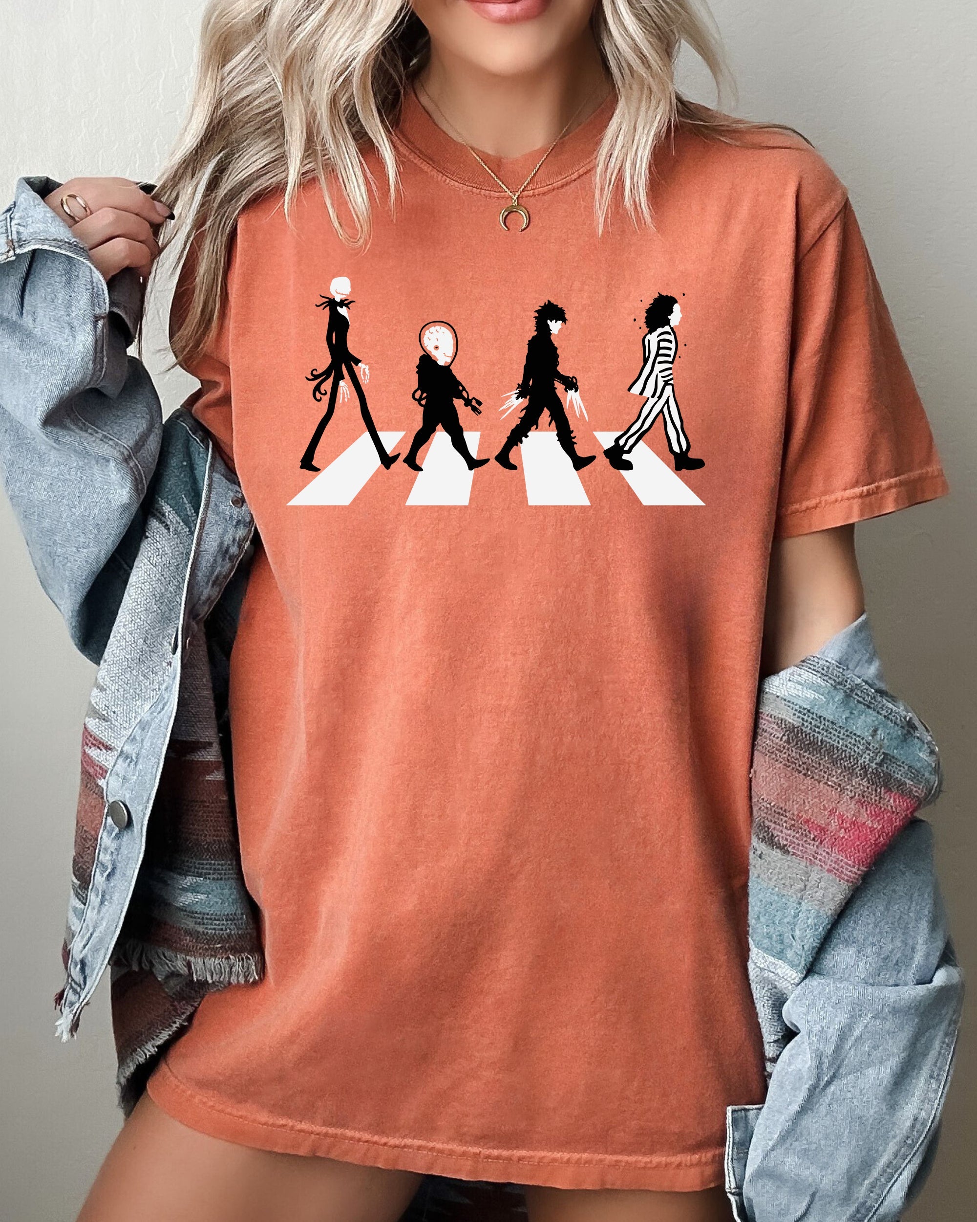 Burton Road Skeleton Ghost Spooky Witch Aesthetic Meme Halloween Costume Comfort Colors Tee