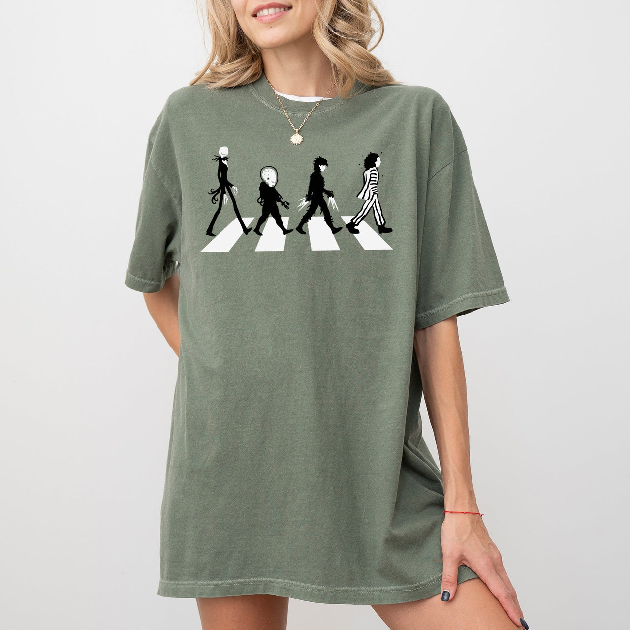 Burton Road Skeleton Ghost Spooky Witch Aesthetic Meme Halloween Costume Comfort Colors Tee
