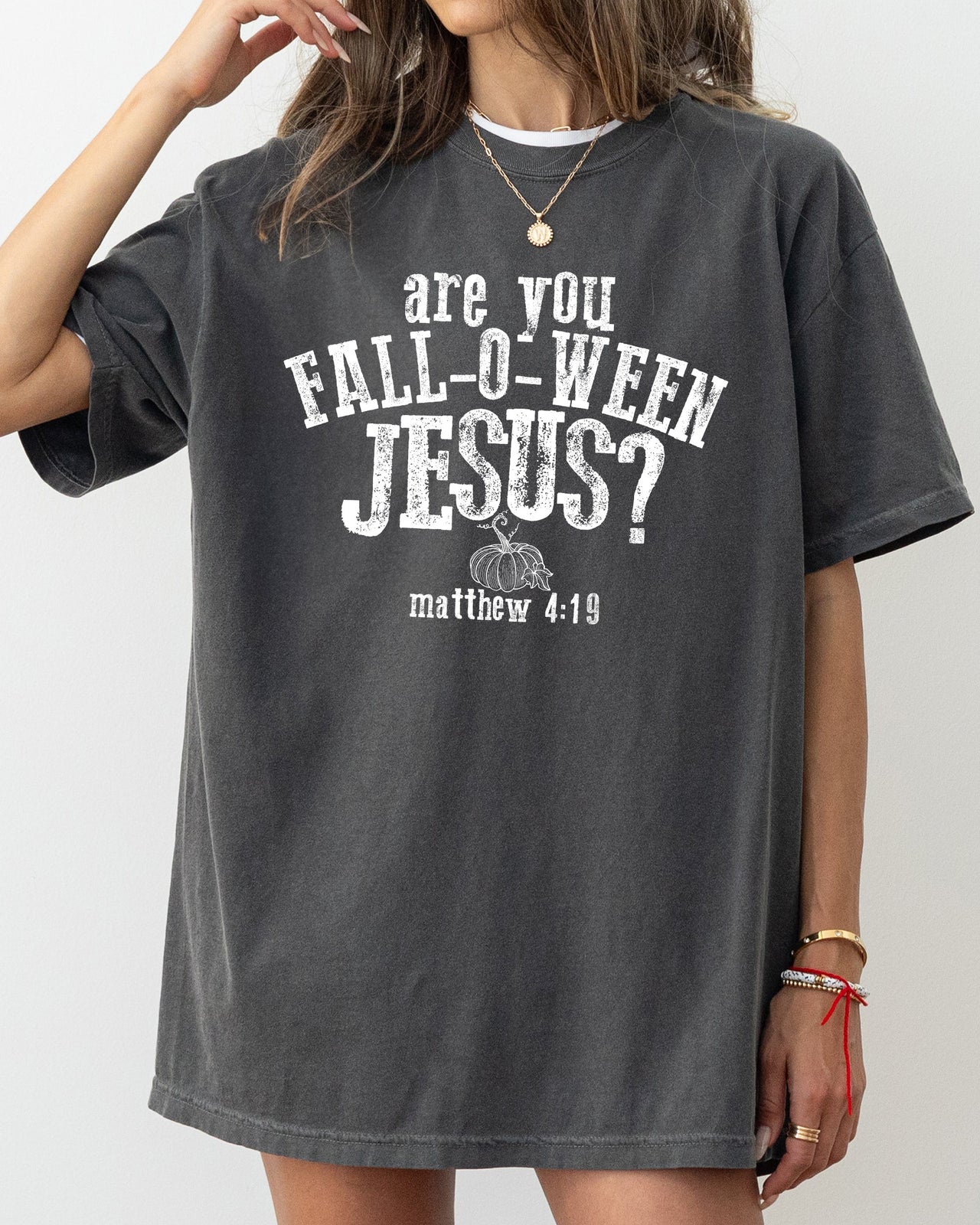 Are You Fall-O-Ween Jesus Skeleton Ghost Spooky Witch Aesthetic Meme Halloween Costume Comfort Colors Tee
