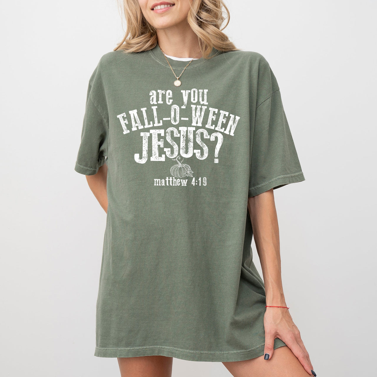 Are You Fall-O-Ween Jesus Skeleton Ghost Spooky Witch Aesthetic Meme Halloween Costume Comfort Colors Tee