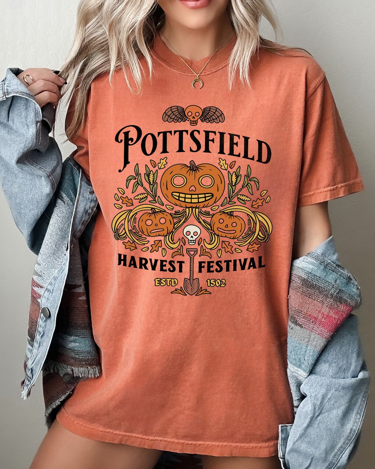 Pottsfield Harvest Festival Spooky Witch Halloween Meme Costume Comfort Colors Tee