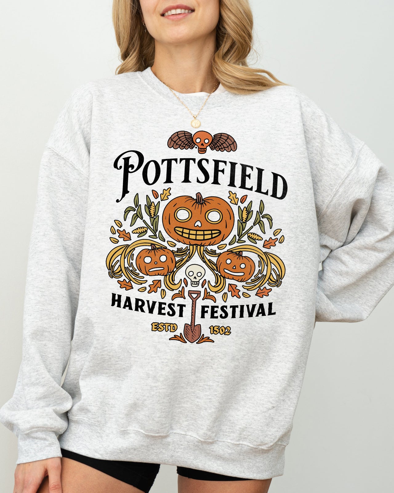 Pottsfield Harvest Festival Spooky Witch Meme Halloween Costume Celebration Theme Sweatshirt