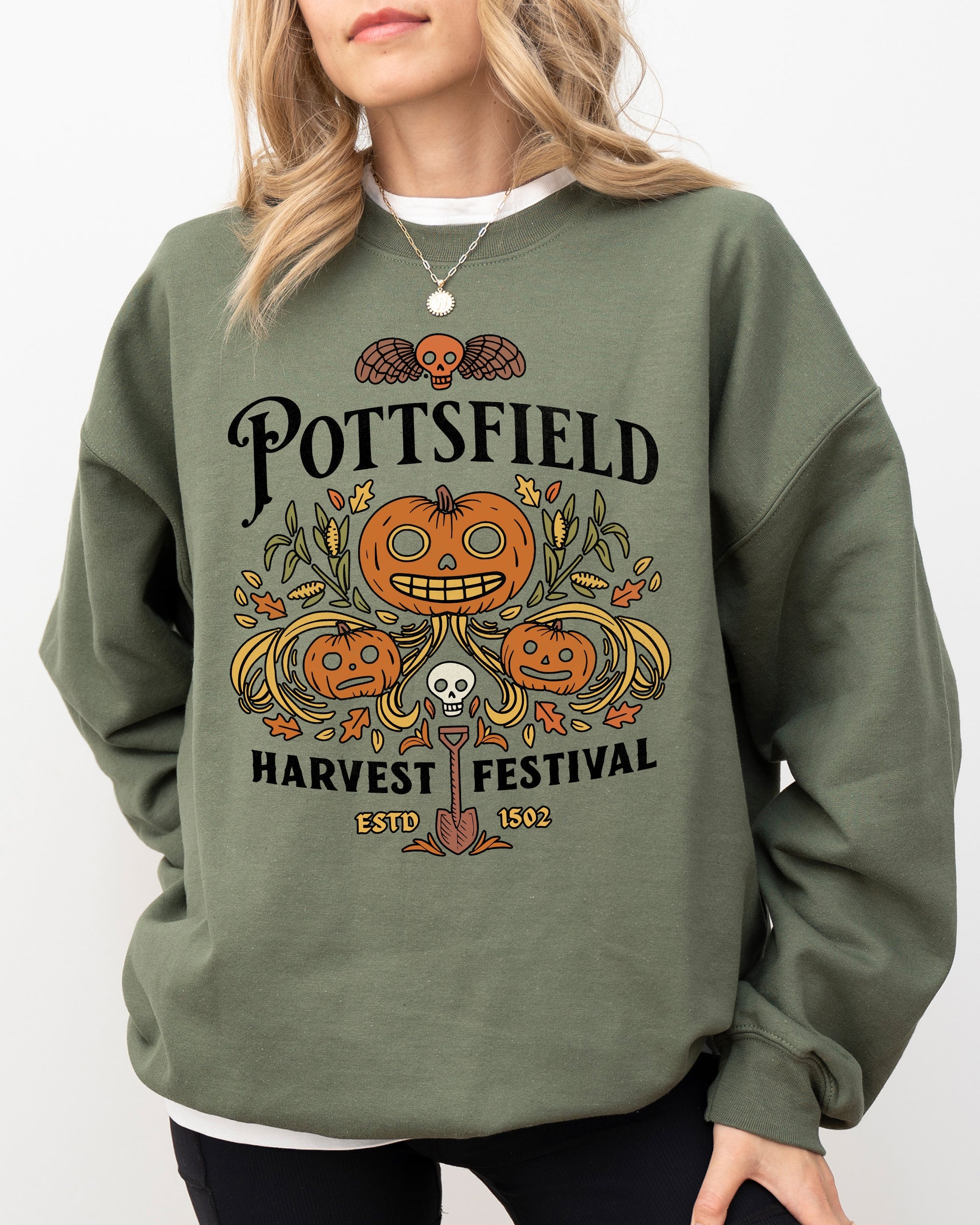 Pottsfield Harvest Festival Spooky Witch Meme Halloween Costume Celebration Theme Sweatshirt