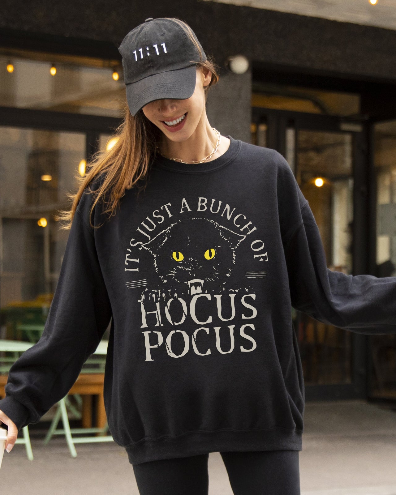 Bunch Of Hocus Pocus Cat Witch Aesthetic Spooky Meme Halloween Costume Sweatshirt