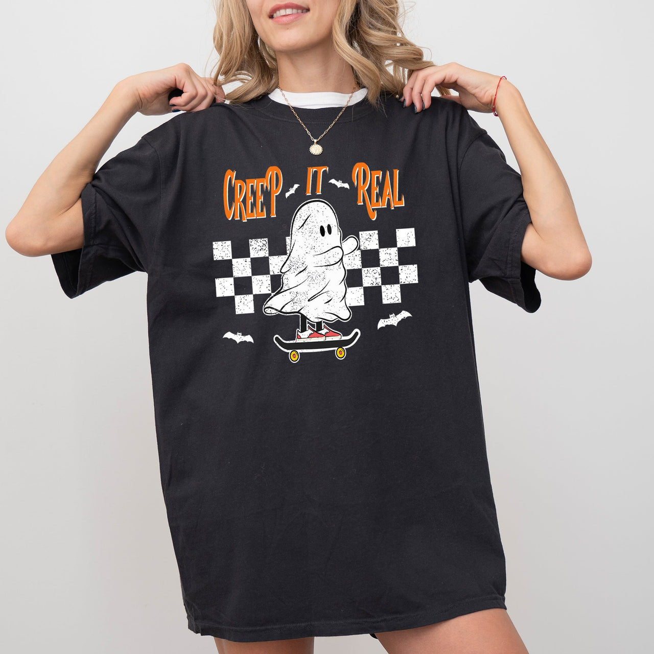Creep It Real Ghost Skeleton Spooky Witch Halloween Costume T Shirt Comfort Colors Tee