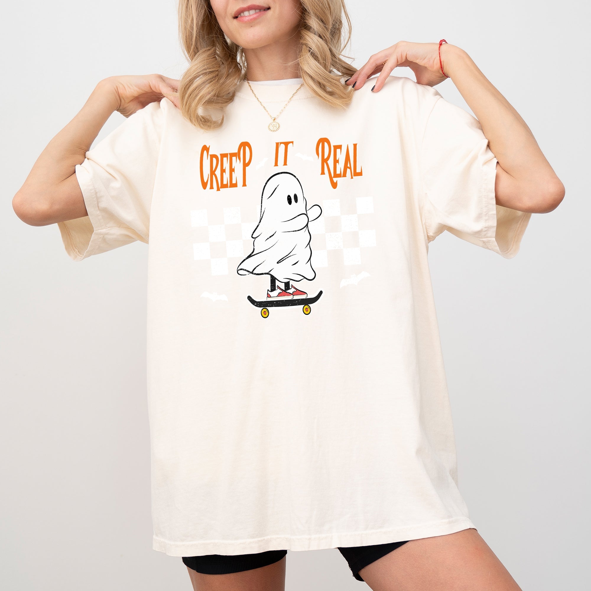 Creep It Real Ghost Skeleton Spooky Witch Halloween Costume T Shirt Comfort Colors Tee