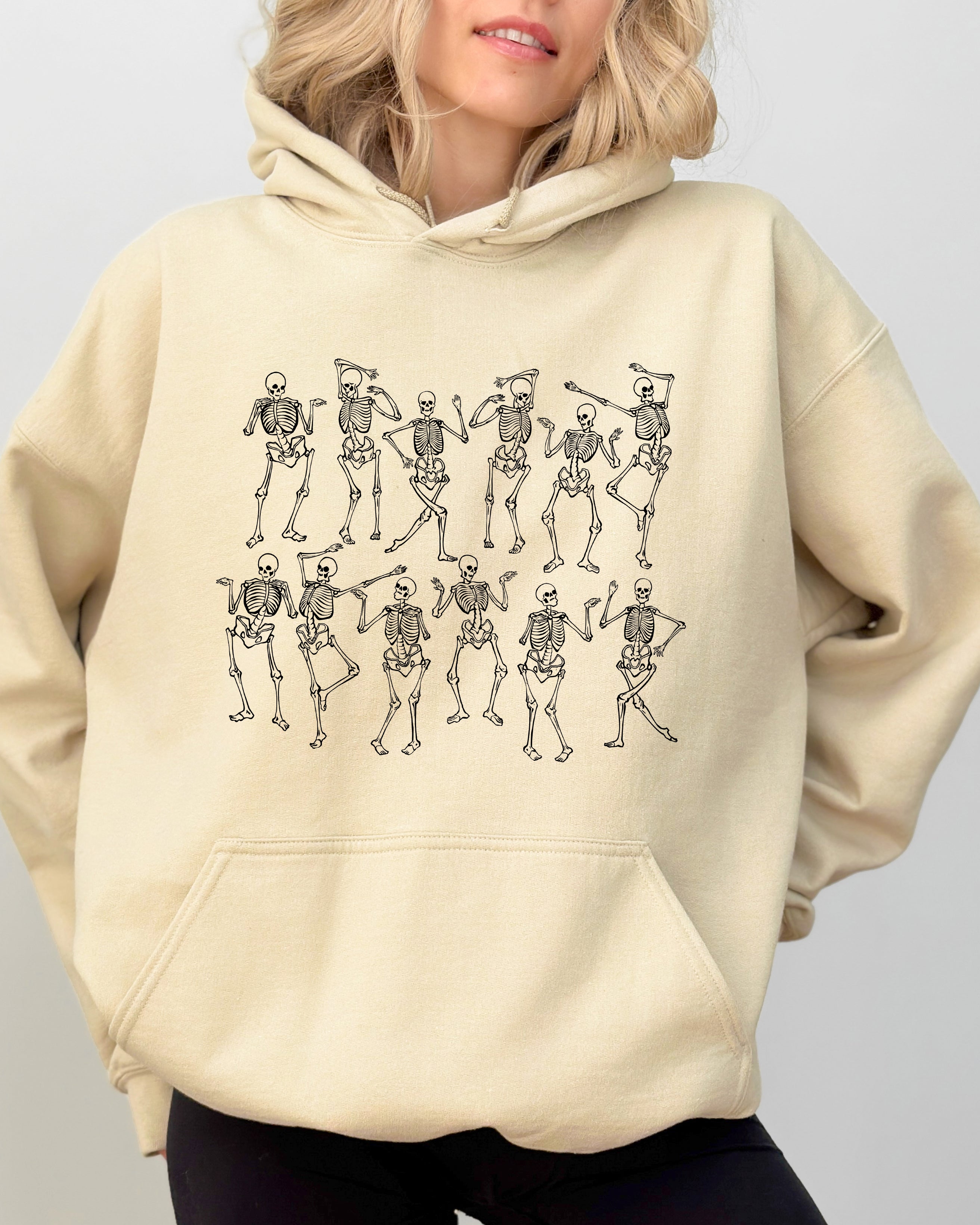 Dancing Skeletons Witch Skull Halloween Spooky Meme Costume Aesthetic Vibe Hoodie