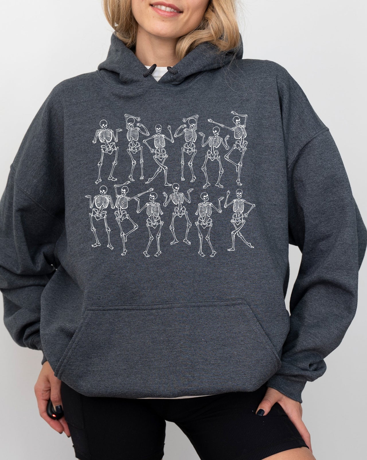 Dancing Skeletons Witch Skull Halloween Spooky Meme Costume Aesthetic Vibe Hoodie