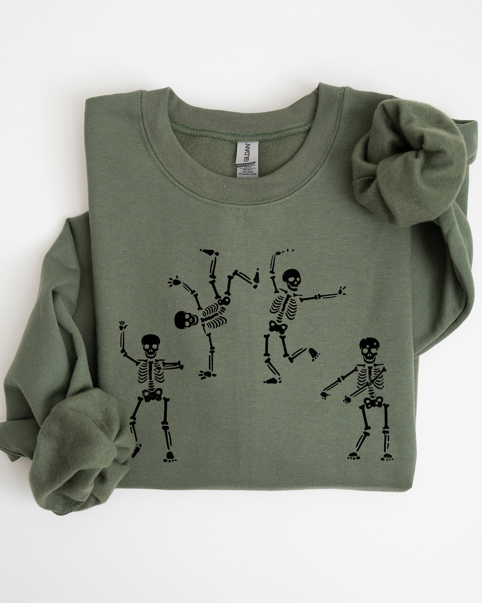 Funny Dancing Skeletons Witch Skull Halloween Meme Costume Graphic Design Sweatshirt