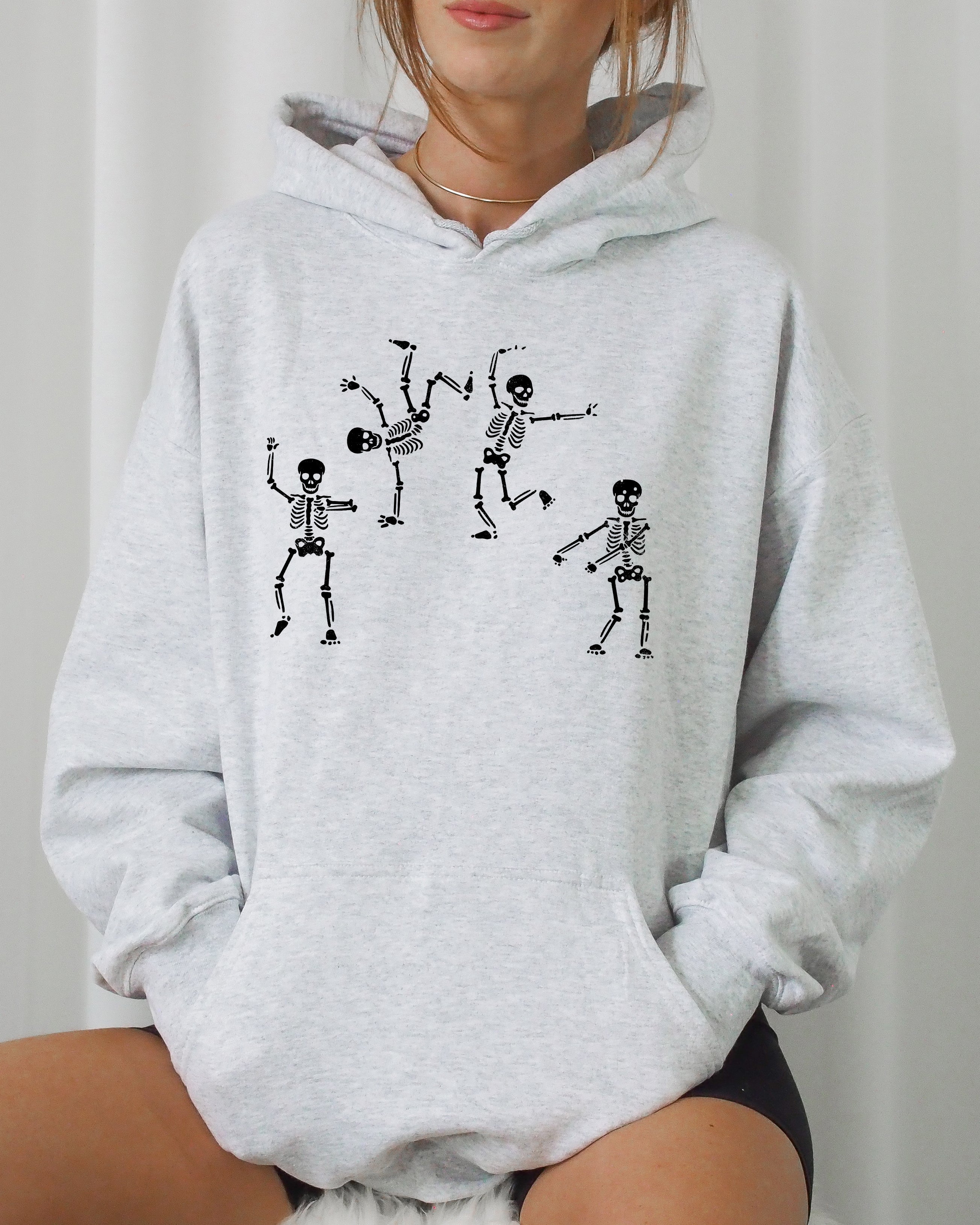 Limited Edition Dancing Skeletons Witch Skull Halloween Meme Spooky Costume Artwork Hoodie