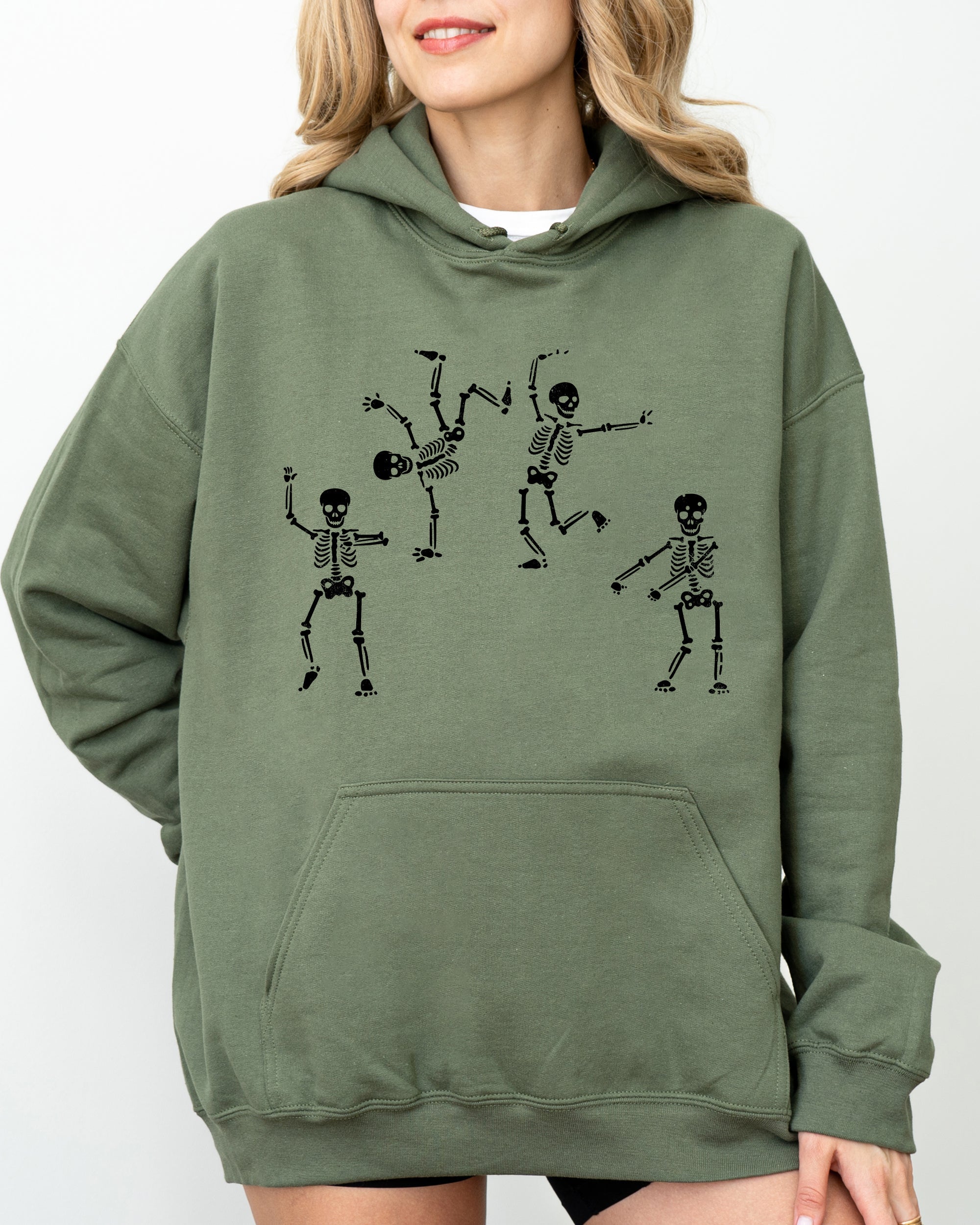 Limited Edition Dancing Skeletons Witch Skull Halloween Meme Spooky Costume Artwork Hoodie