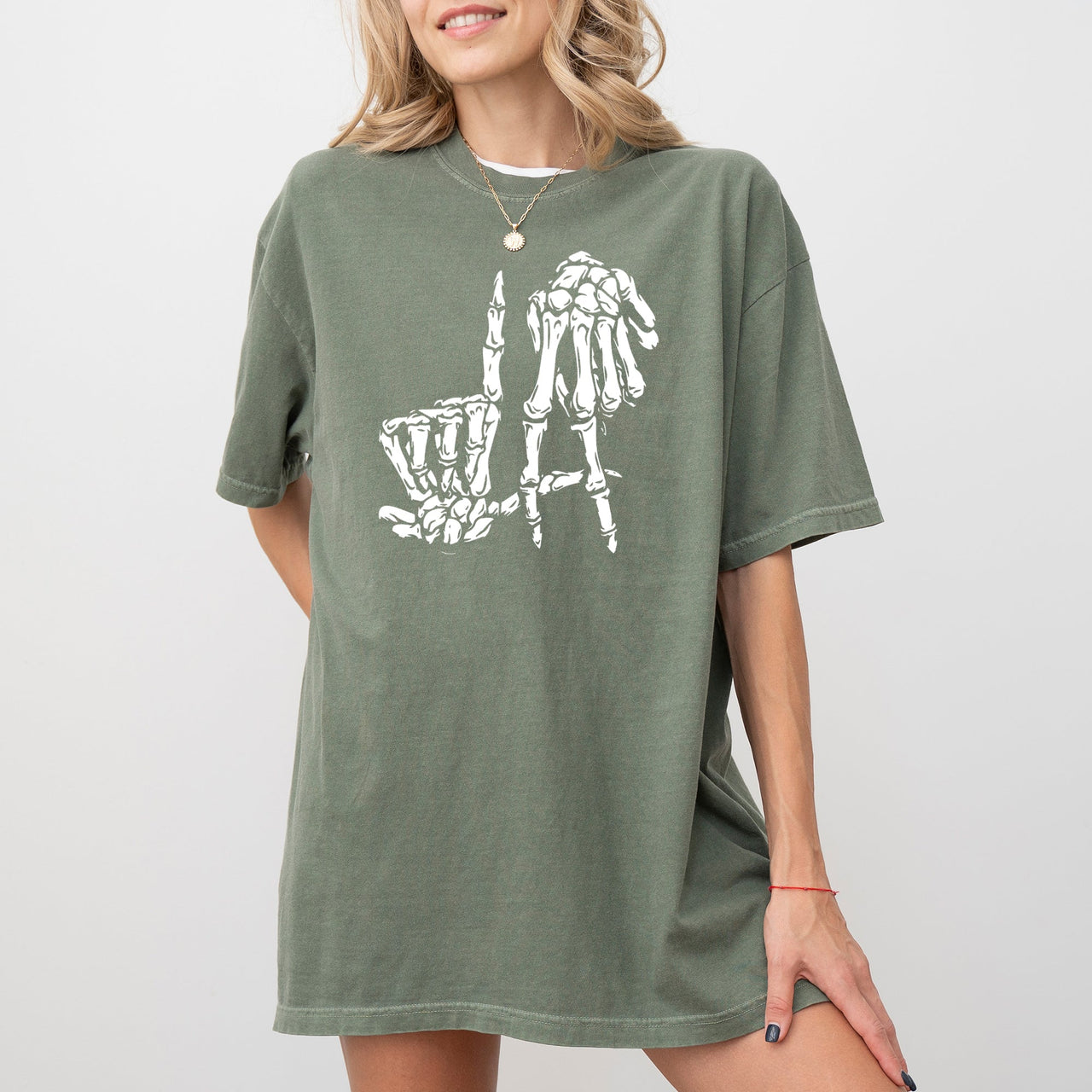 Spooky Skeleton Ghost Witch Skull Halloween Meme Costume Design Comfort Colors Tee