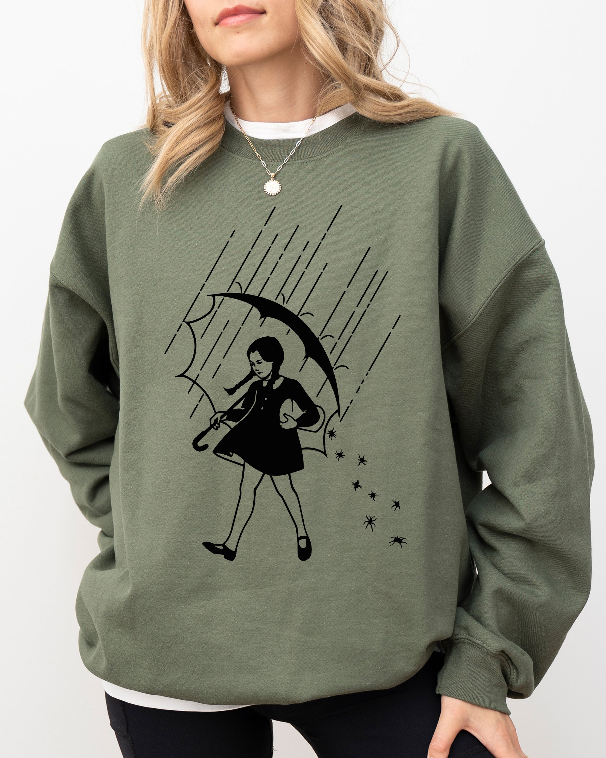 Wednesday Skeleton Ghost Witch Skull Meme Spooky Halloween Costume Graphic Sweatshirt