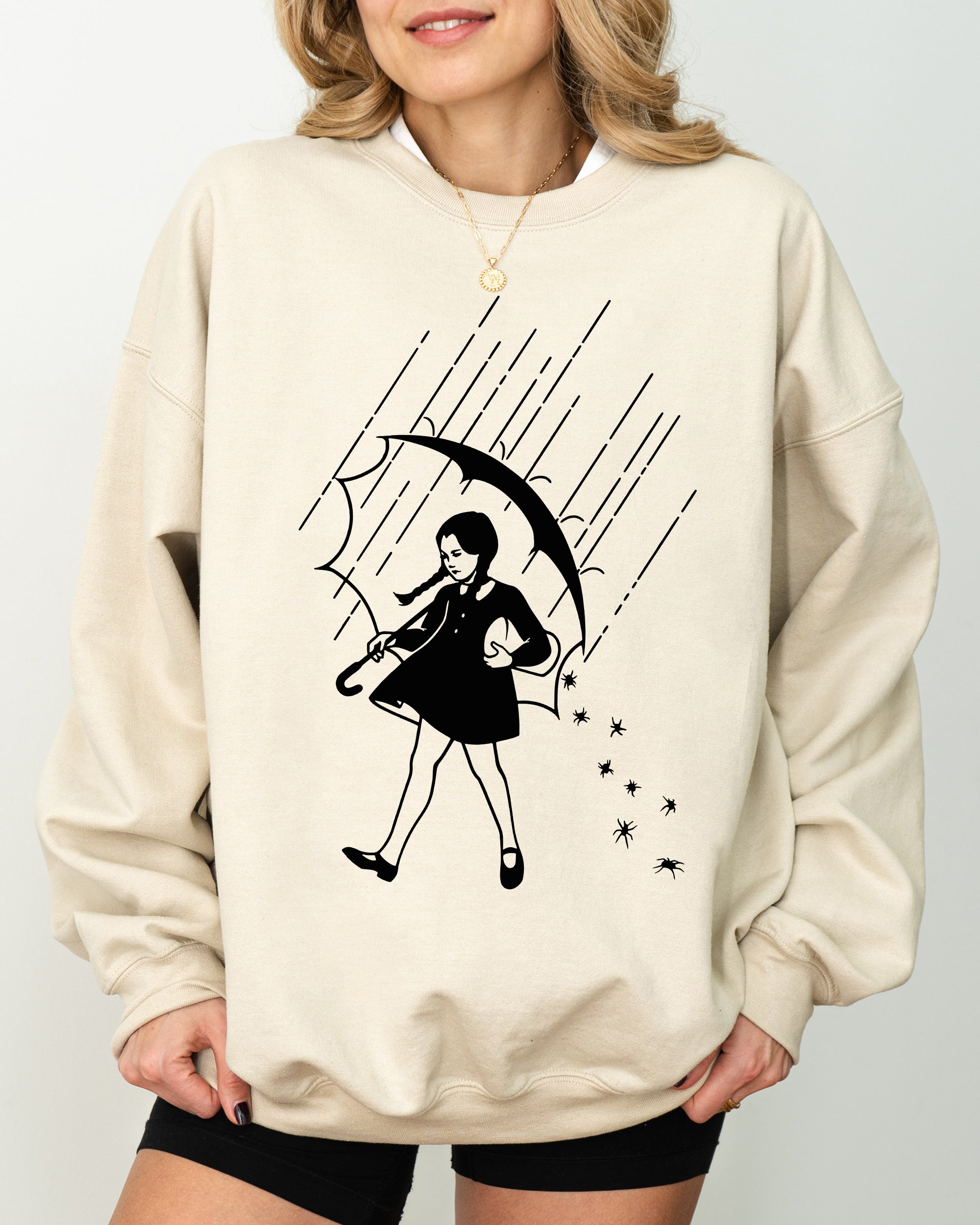 Wednesday Skeleton Ghost Witch Skull Meme Spooky Halloween Costume Graphic Sweatshirt