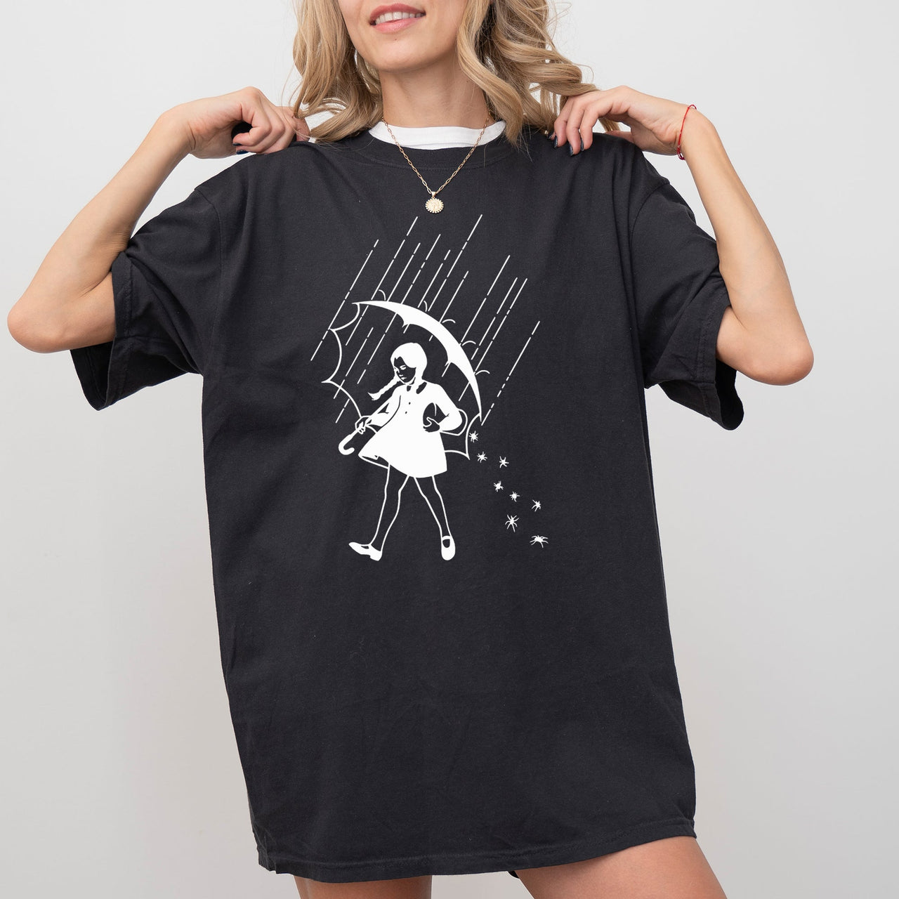 Wednesday Skeleton Ghost Witch Skull Spooky Aesthetic Meme Halloween Costume Comfort Colors Tee