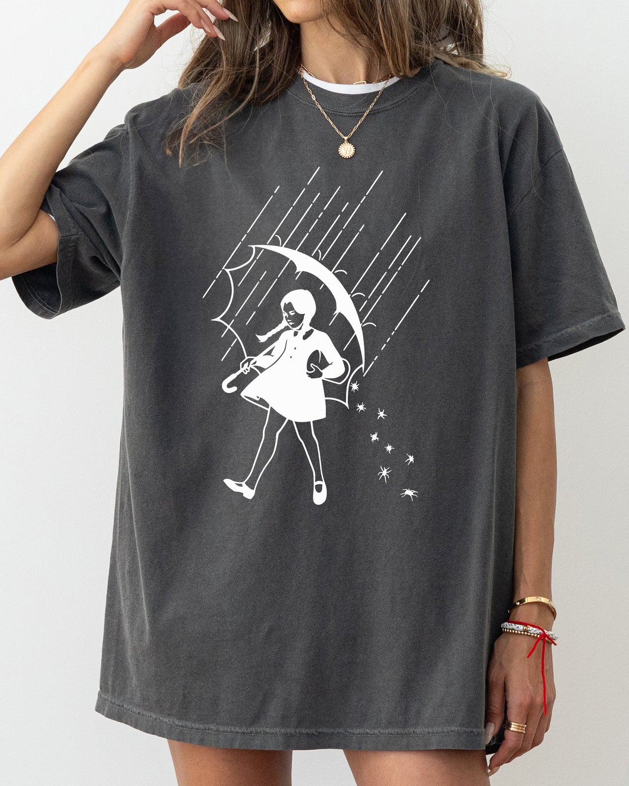 Wednesday Skeleton Ghost Witch Skull Spooky Aesthetic Meme Halloween Costume Comfort Colors Tee