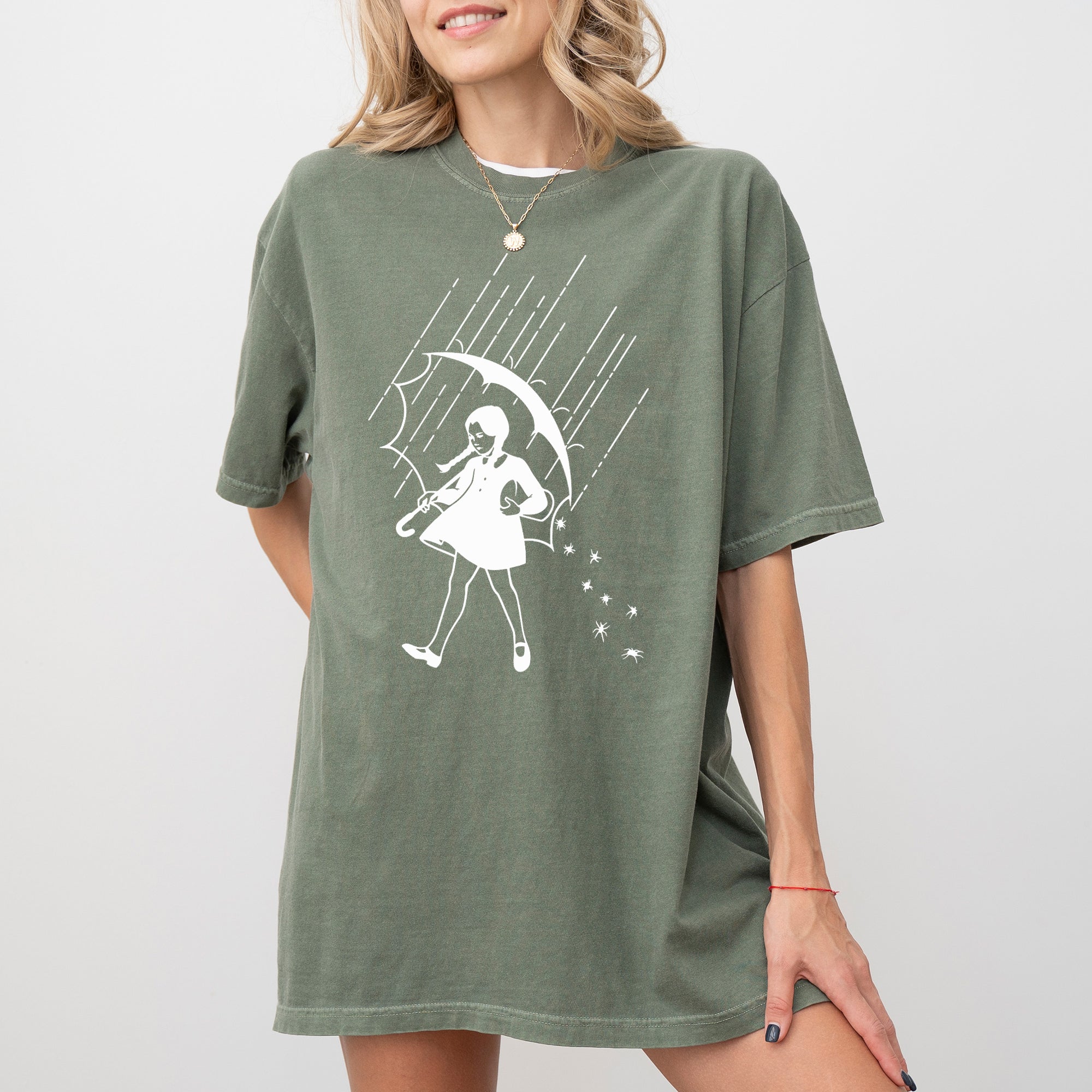 Wednesday Skeleton Ghost Witch Skull Spooky Aesthetic Meme Halloween Costume Comfort Colors Tee