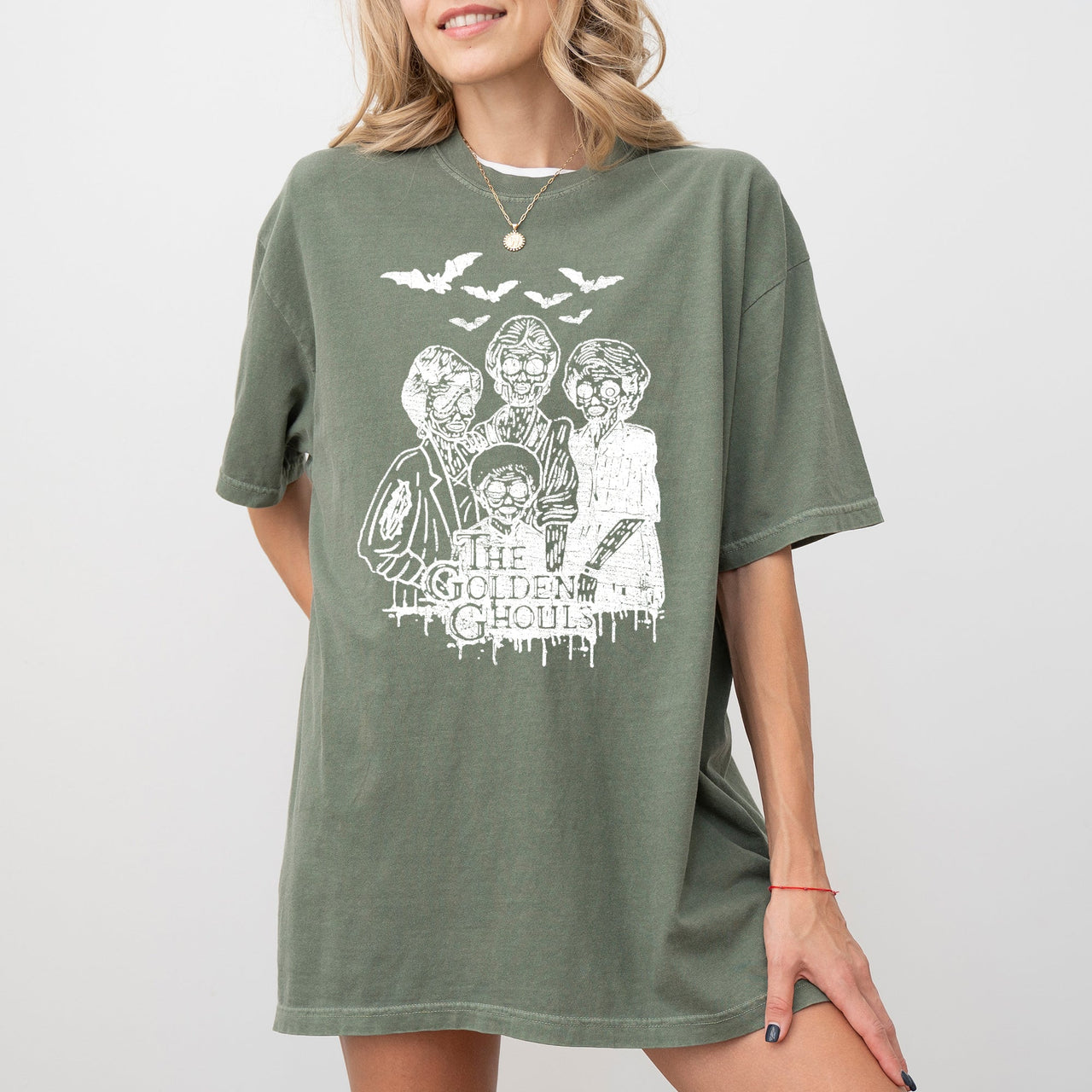 The Golden Ghouls Horror Movie Skeleton Ghost Witch Skull Meme Halloween Costume Comfort Colors Tee