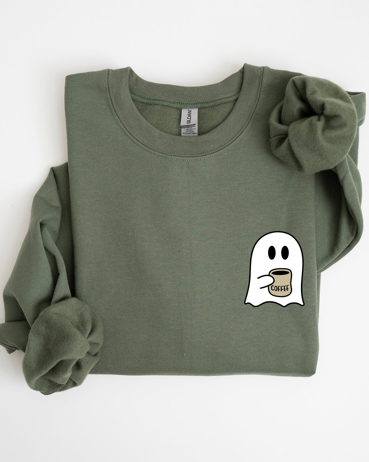Ghost Coffee Lover Pocket Skeleton Witch Skull Meme Aesthetic Halloween Costume Sweatshirt
