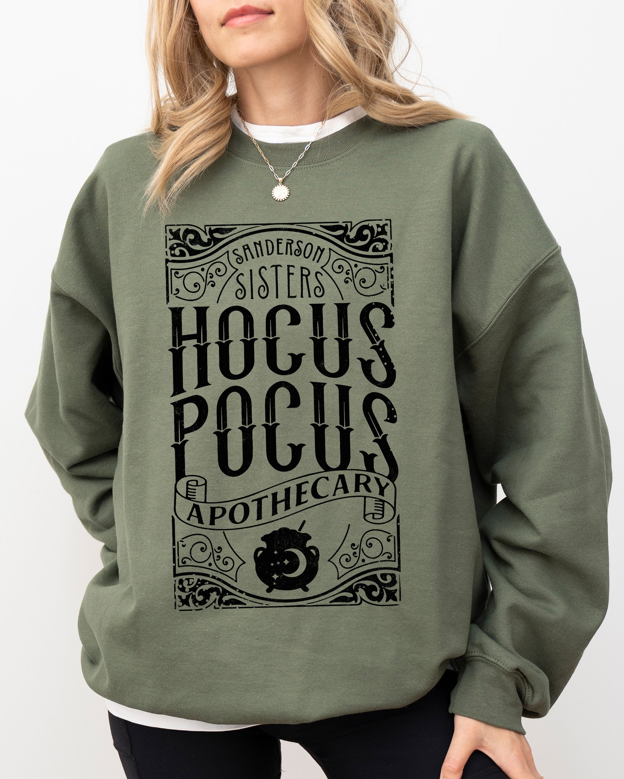Hocus Pocus Apothecary Skeleton Witch Skull Spooky Halloween Costume Meme Sweatshirt