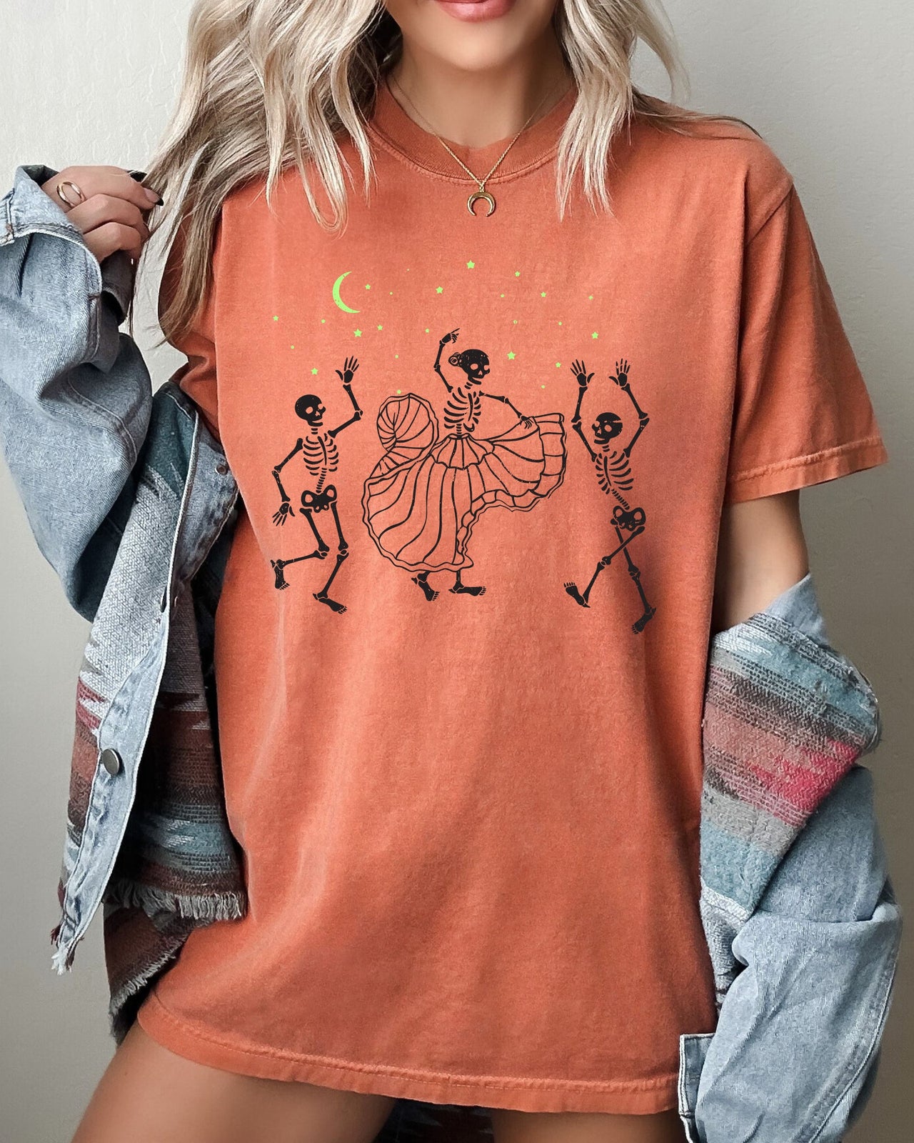 Dance Day of the Dead Skeleton Witch Meme Halloween Costume Aesthetic Comfort Colors Tee