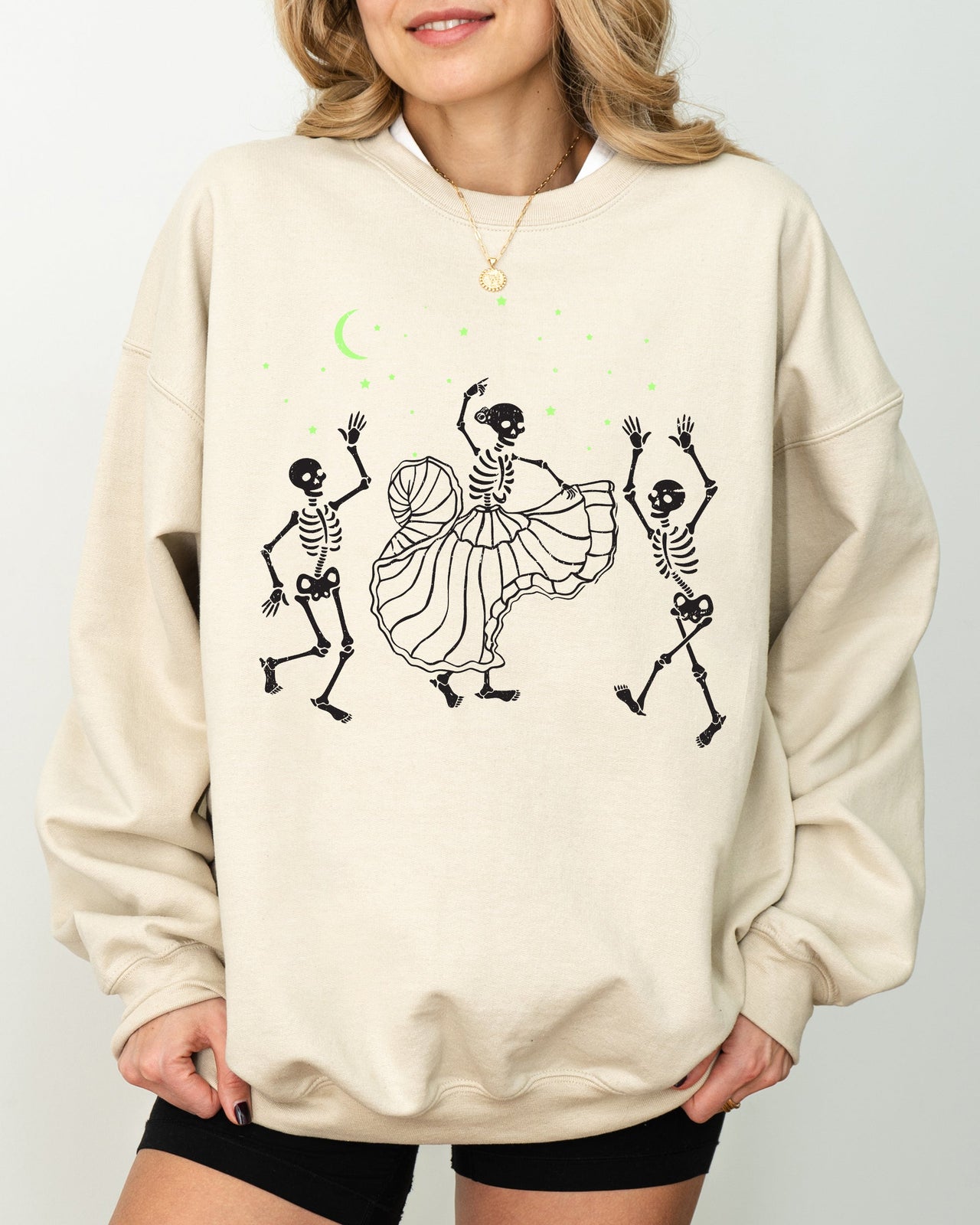 Dance Day of the Dead Skeleton Witch Skull Spooky Halloween Costume Theme Sweatshirt