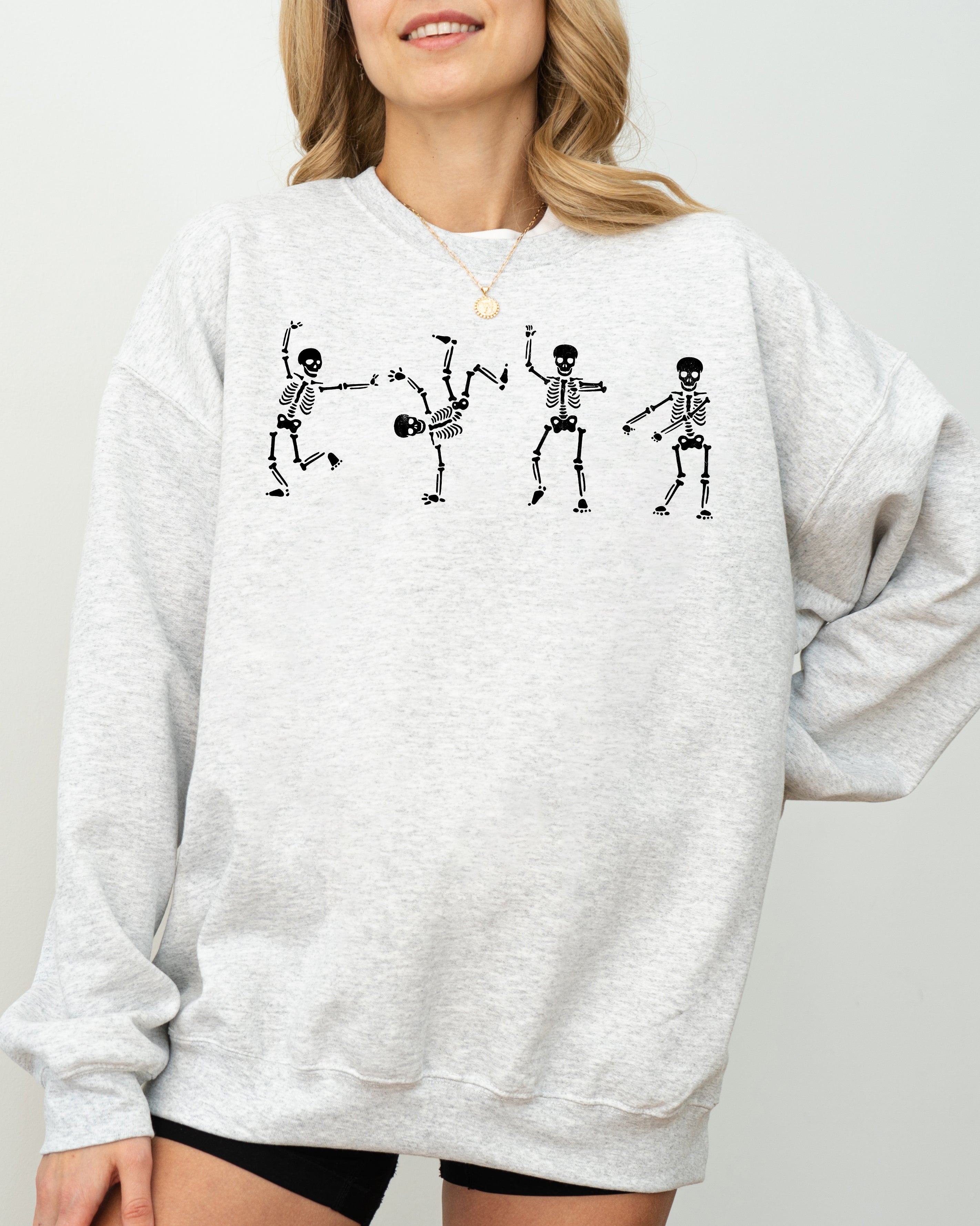 Funny Skeletons Dance Ghost Witch Skull Spooky Aesthetic Meme Halloween Sweatshirt