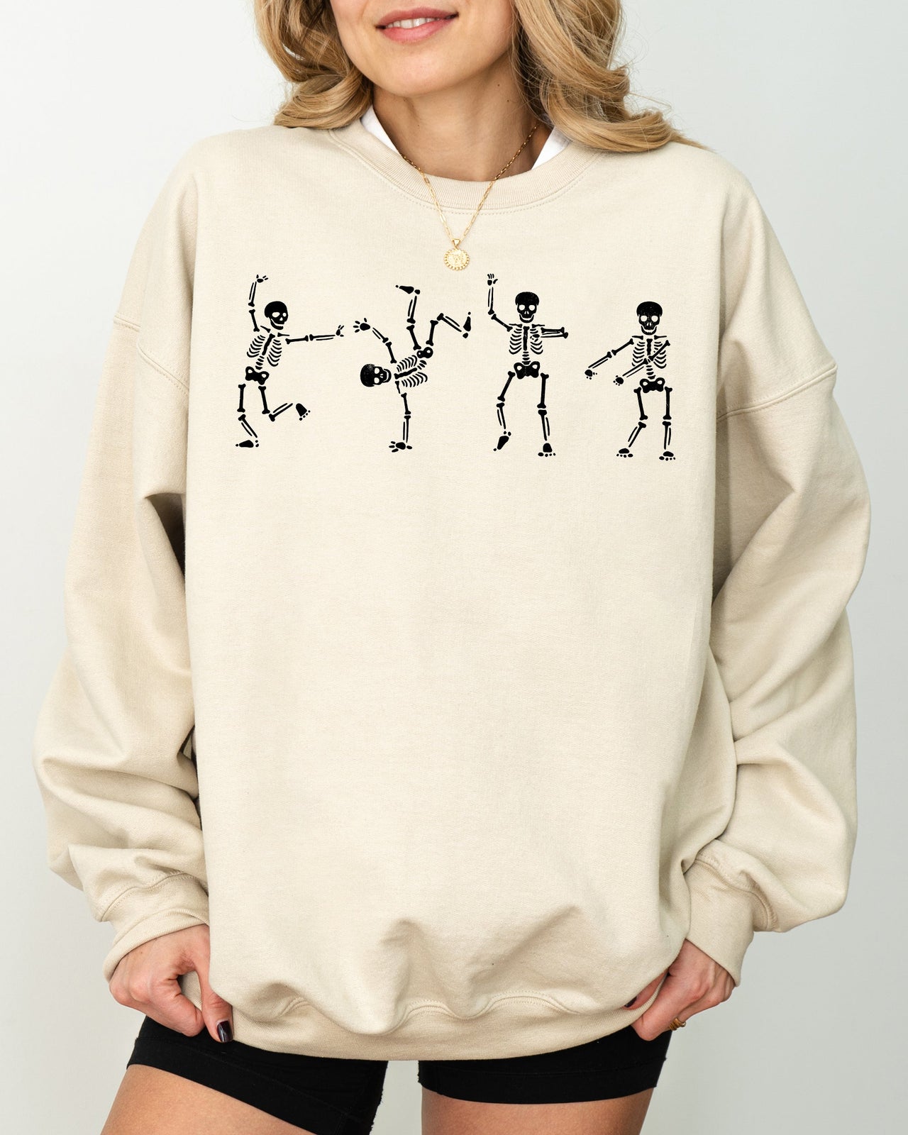 Funny Skeletons Dance Ghost Witch Skull Spooky Aesthetic Meme Halloween Sweatshirt