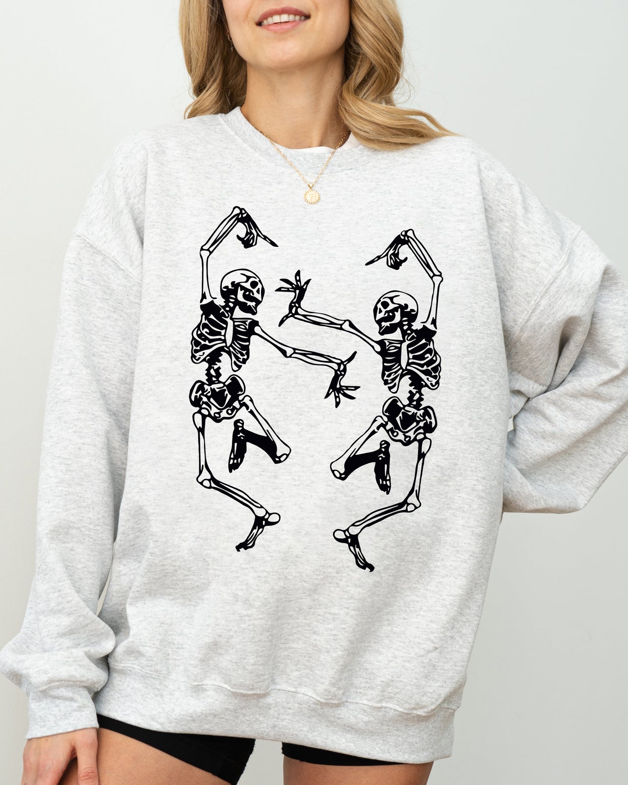 Dancing Skeletons Ghost Witch Skull Spooky Halloween Costume Party Edition Sweatshirt