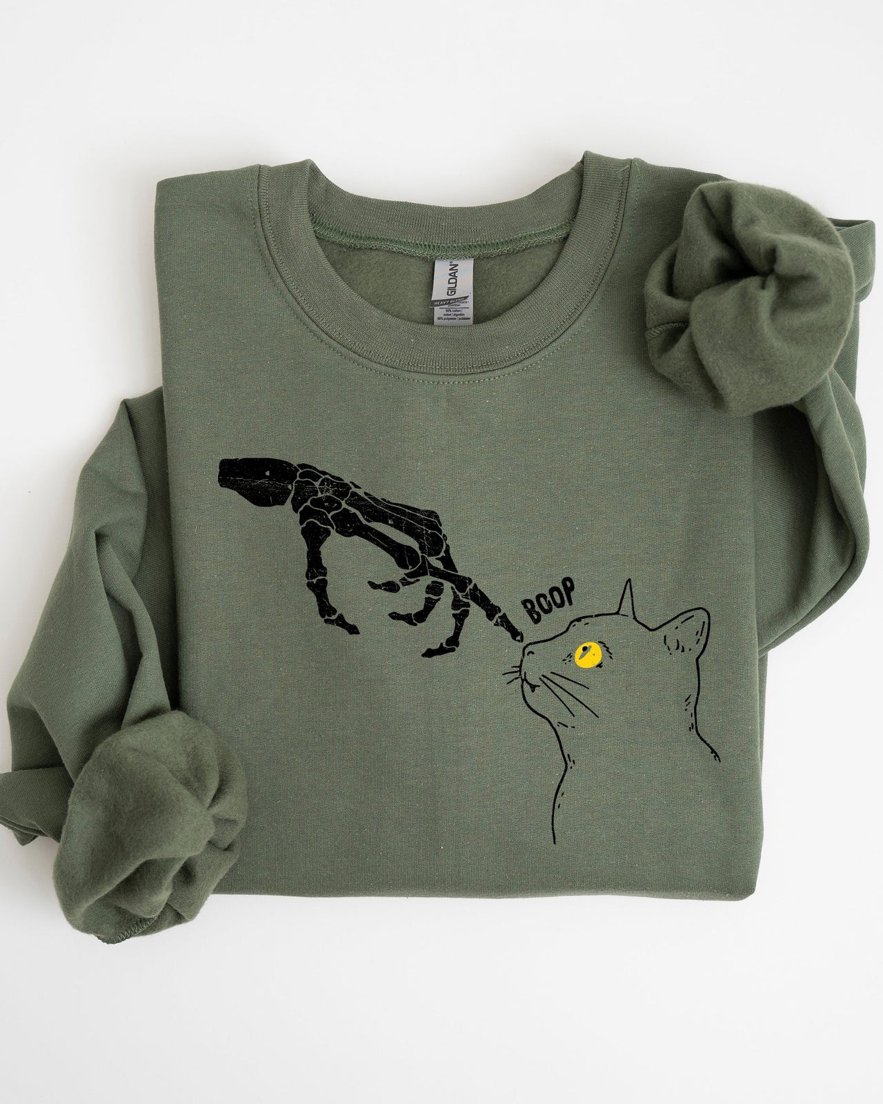 Boop Cat Skeleton Ghost Witch Skull Spooky Halloween Costume Collection Sweatshirt