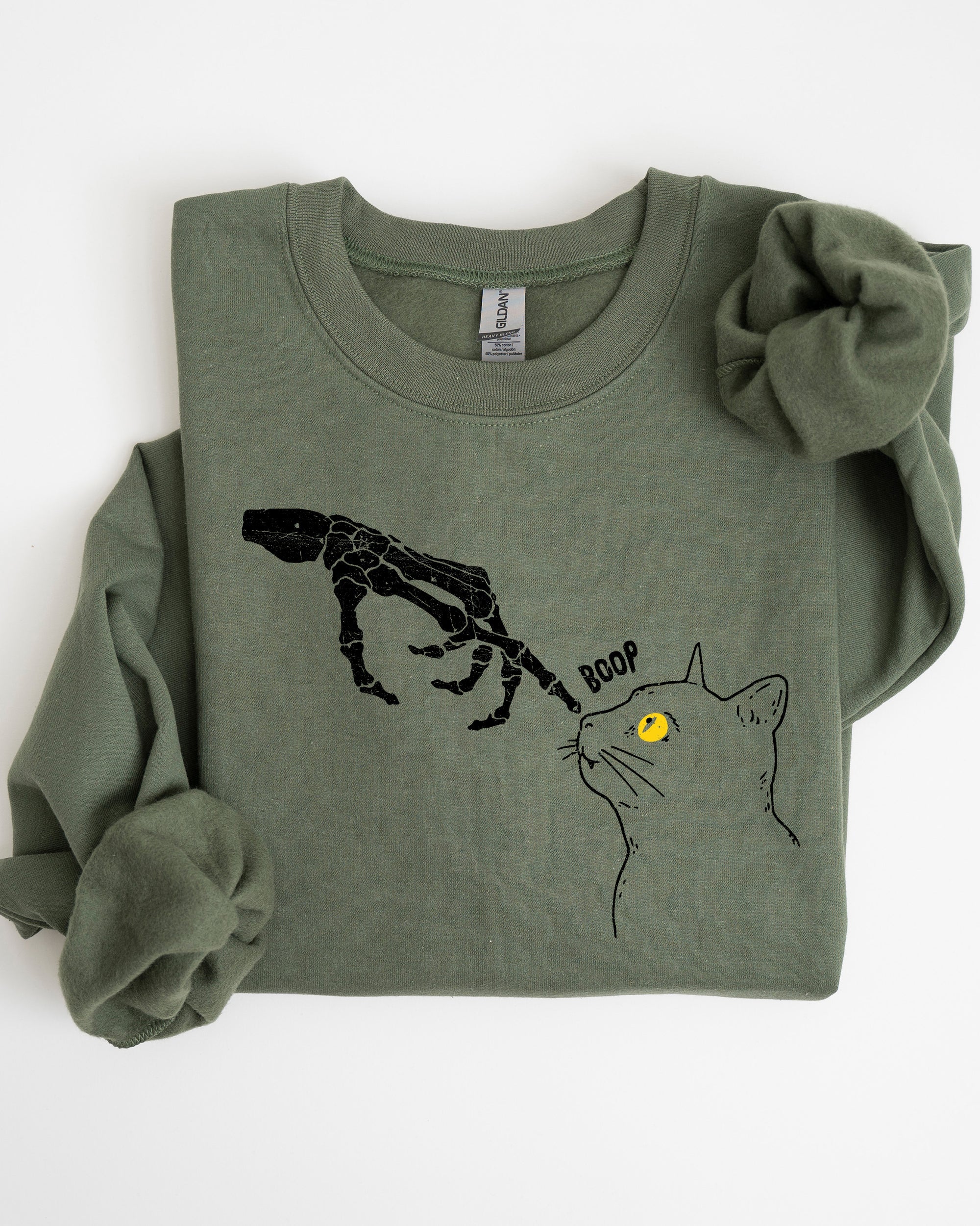 Boop Cat Skeleton Ghost Witch Skull Spooky Halloween Costume Collection Sweatshirt