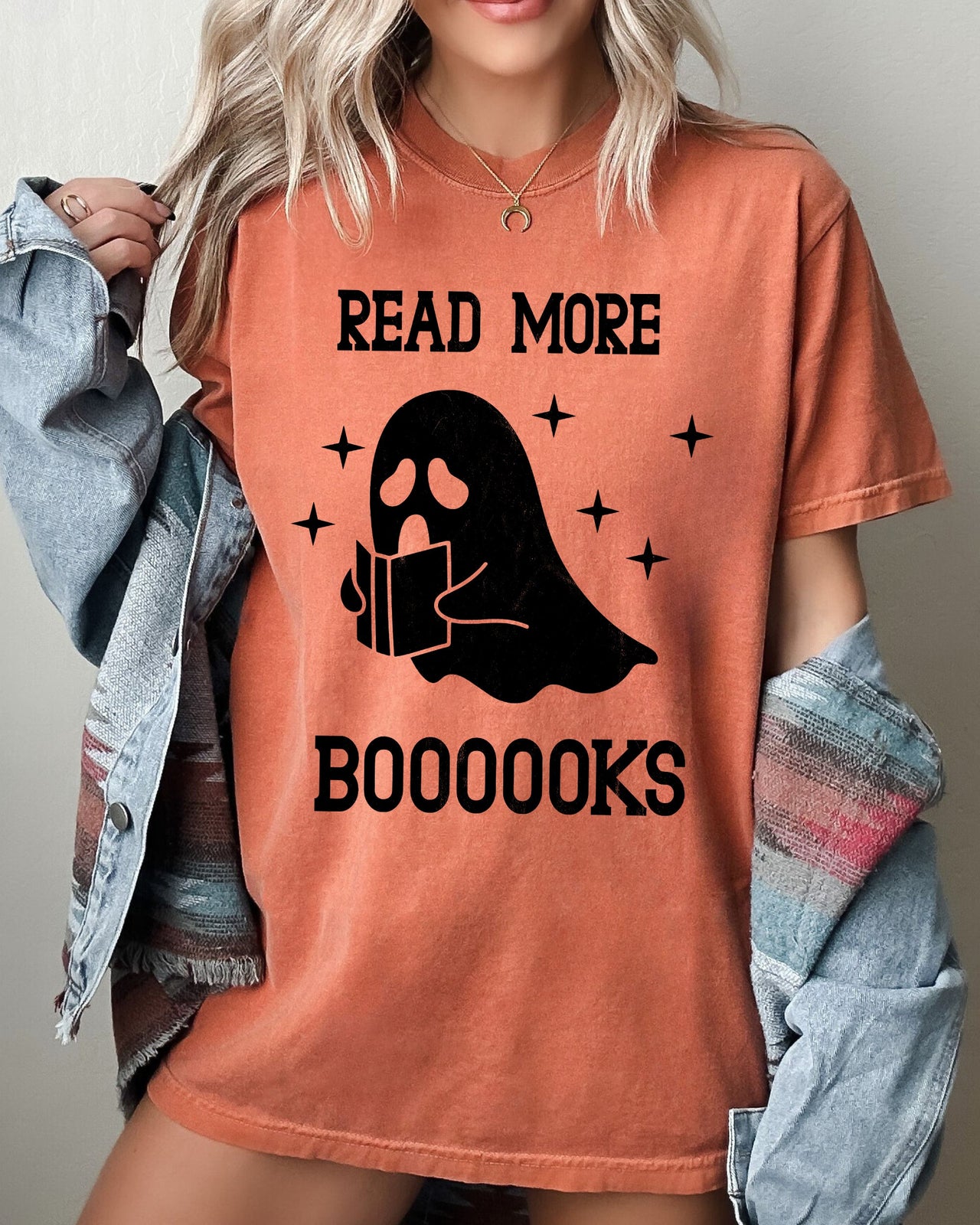Read More Books Ghost Skeleton Witch Skull Spooky Aesthetic Meme Halloween Costume Comfort Colors Tee
