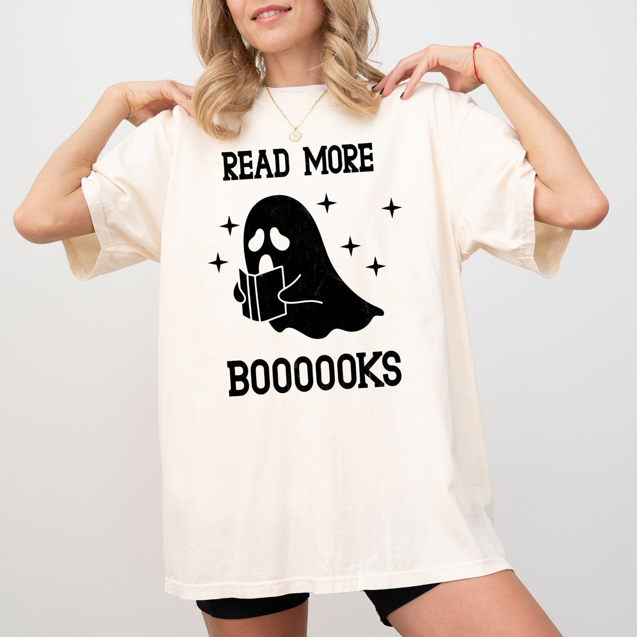 Read More Books Ghost Skeleton Witch Skull Spooky Aesthetic Meme Halloween Costume Comfort Colors Tee