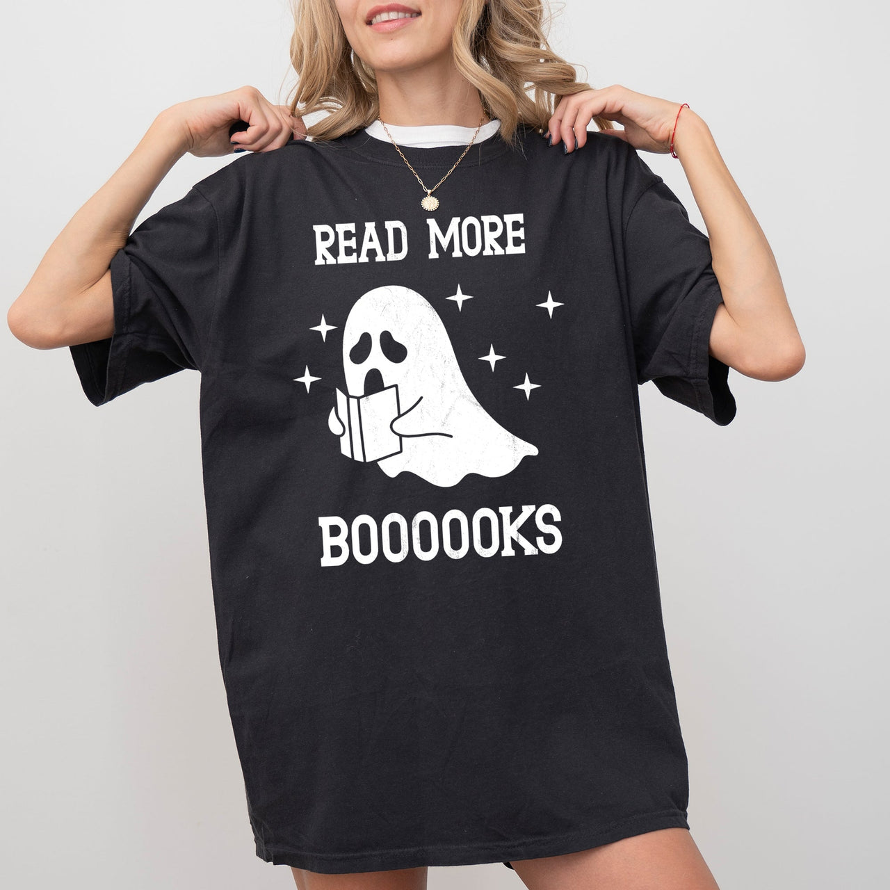 Read More Books Ghost Skeleton Witch Skull Spooky Aesthetic Meme Halloween Costume Comfort Colors Tee