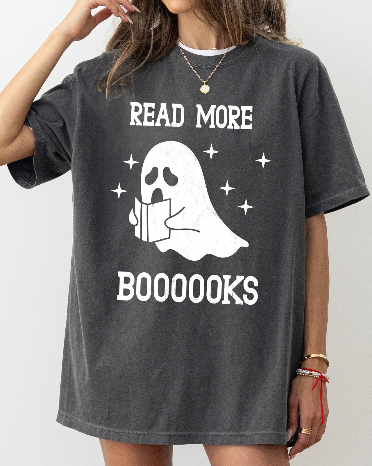Read More Books Ghost Skeleton Witch Skull Spooky Aesthetic Meme Halloween Costume Comfort Colors Tee