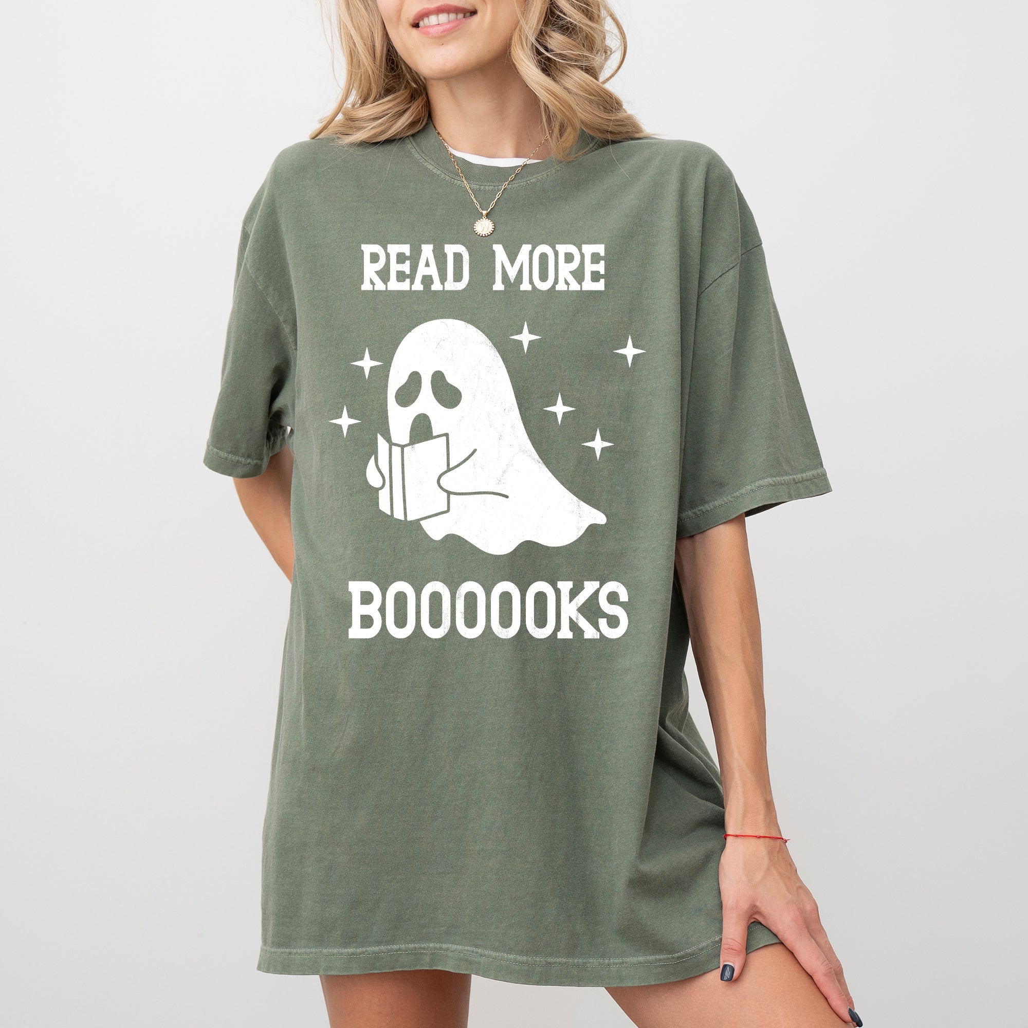 Read More Books Ghost Skeleton Witch Skull Spooky Aesthetic Meme Halloween Costume Comfort Colors Tee