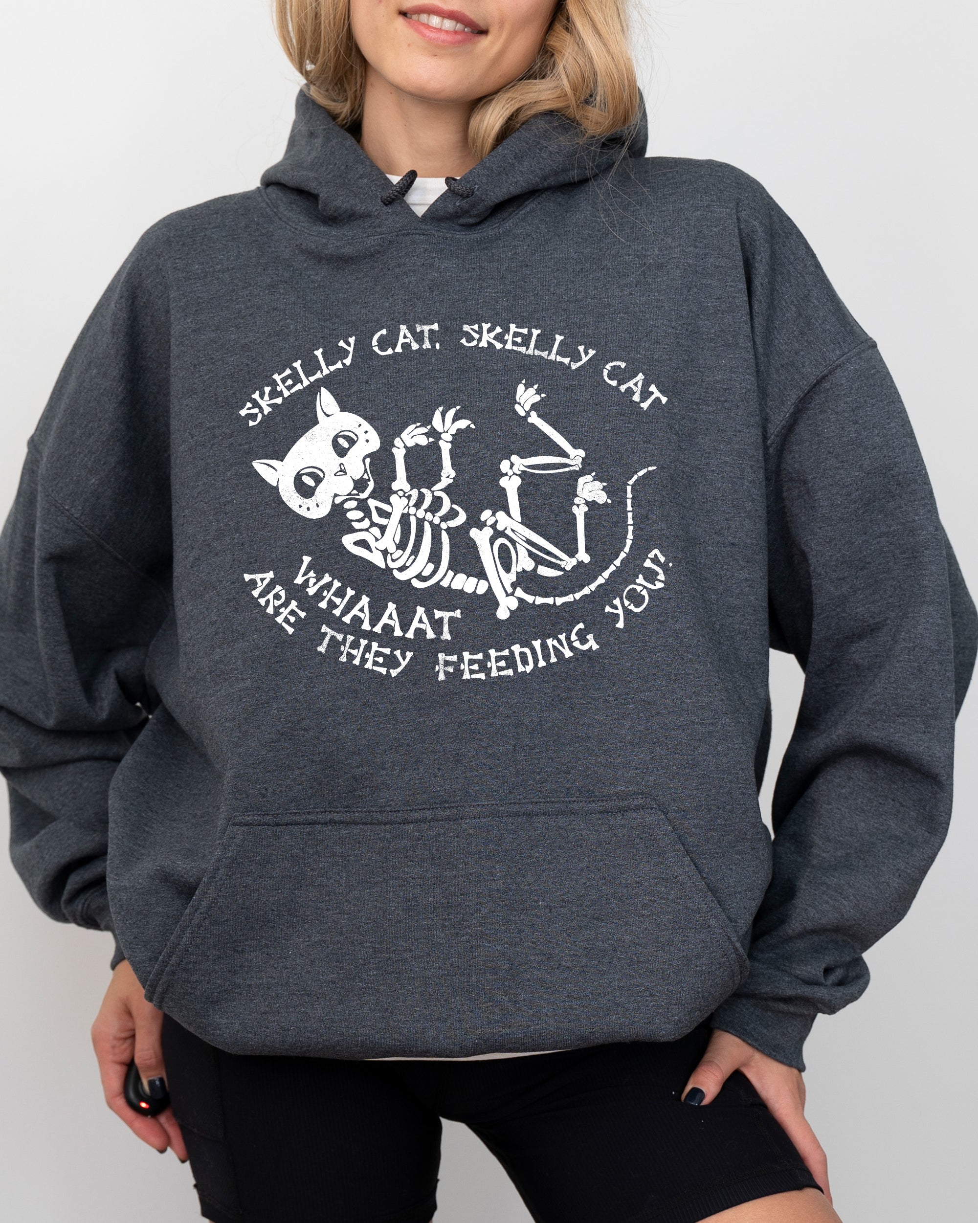 Skelly Cat Skeleton Ghost Witch Skull Spooky Meme Halloween Costume Edition Hoodie